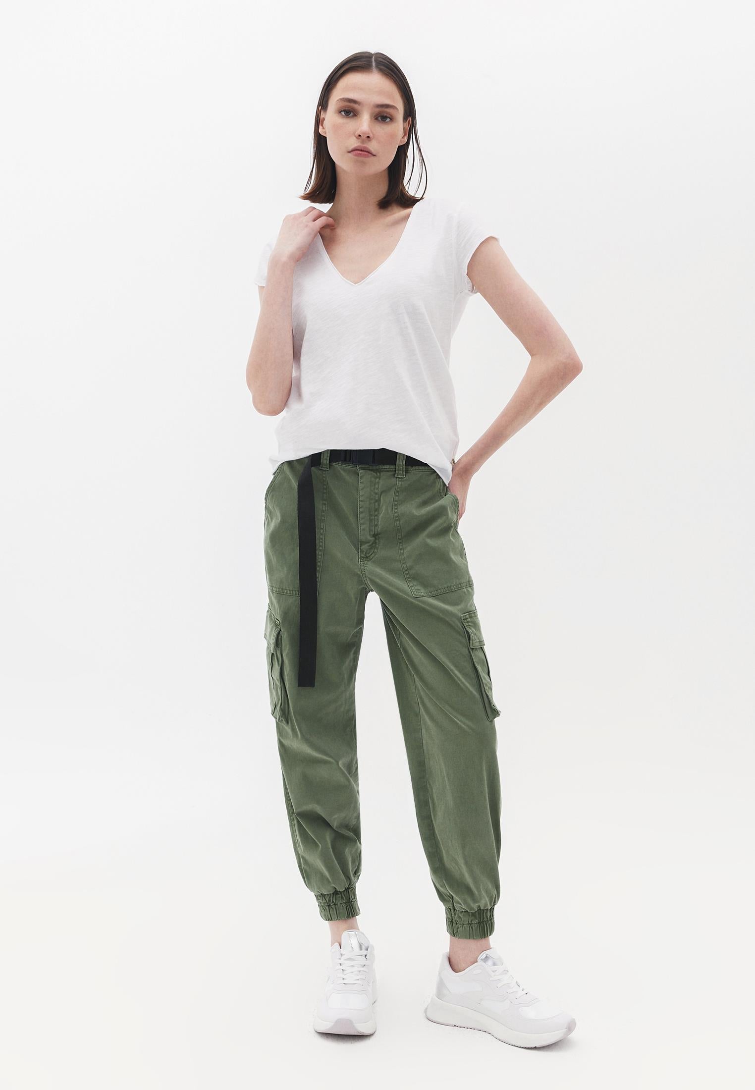 V Neck Loose T-Shirt - WHITE