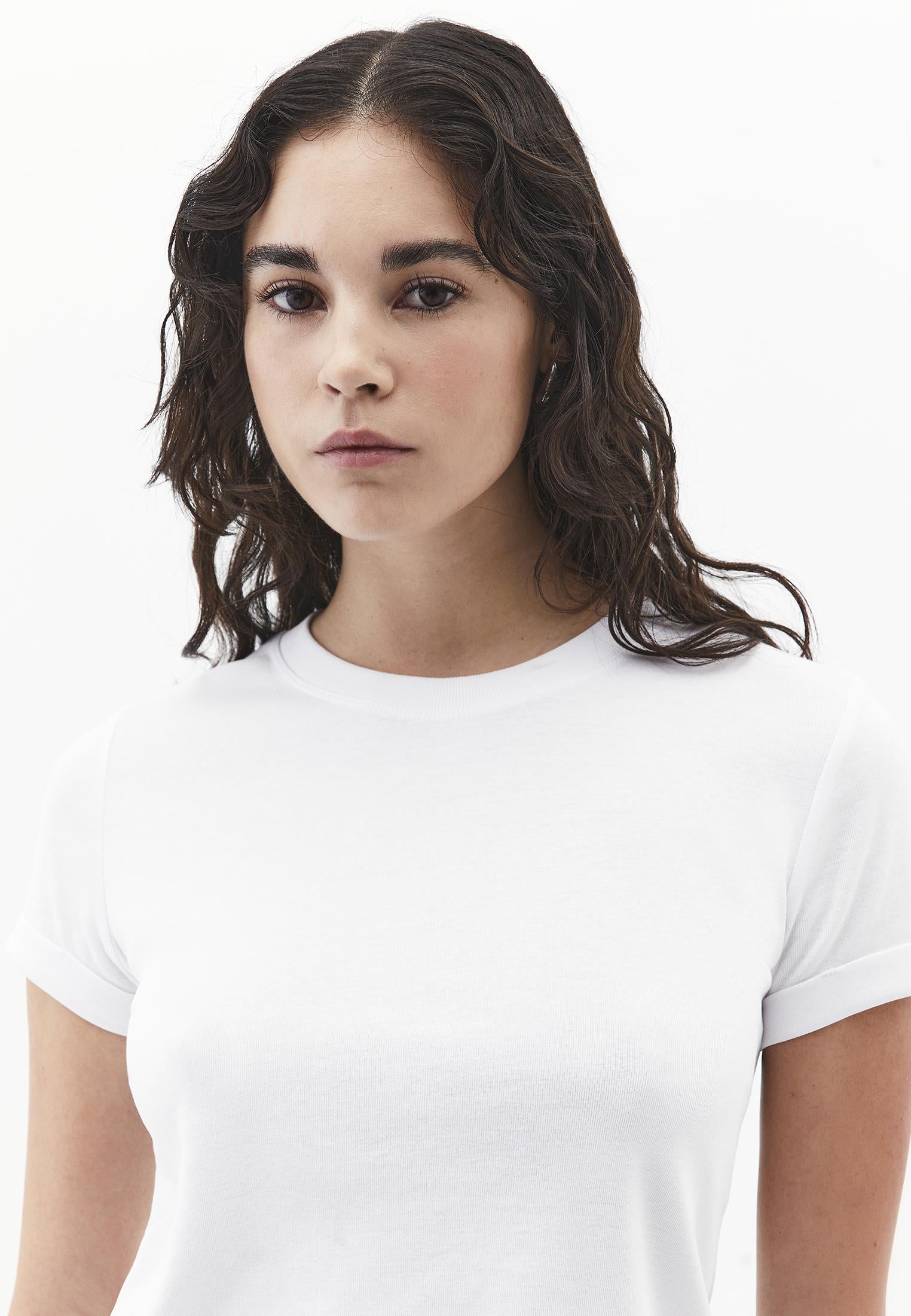 Crew Neck Short Sleeve T-Shirt - WHITE