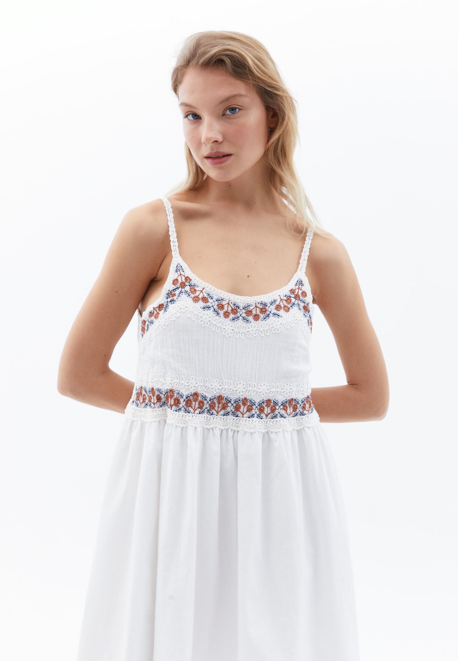 Bohemian Strappy Loose Dress - WHITE