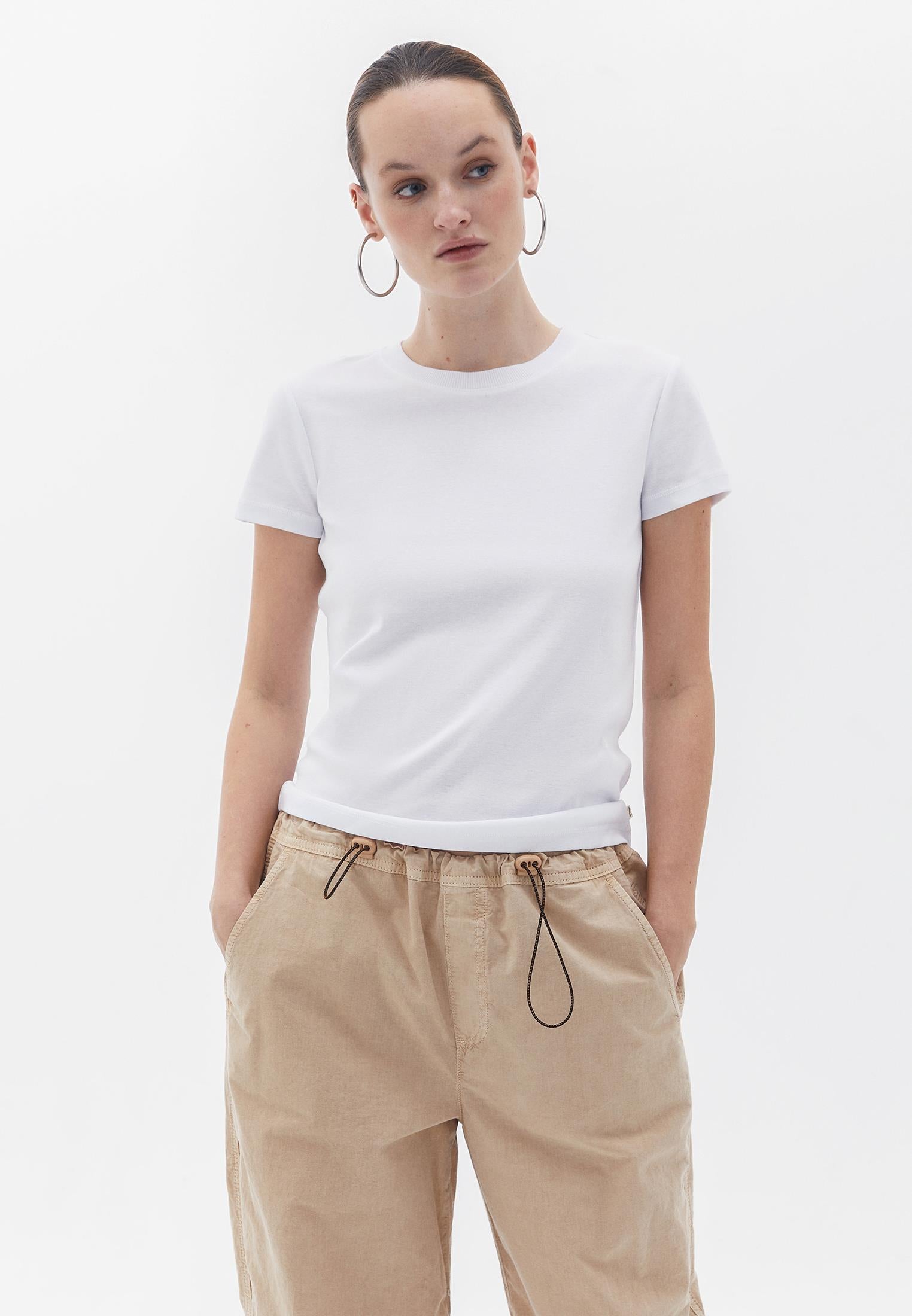 Crew Neck Loose Fit T-Shirt - WHITE