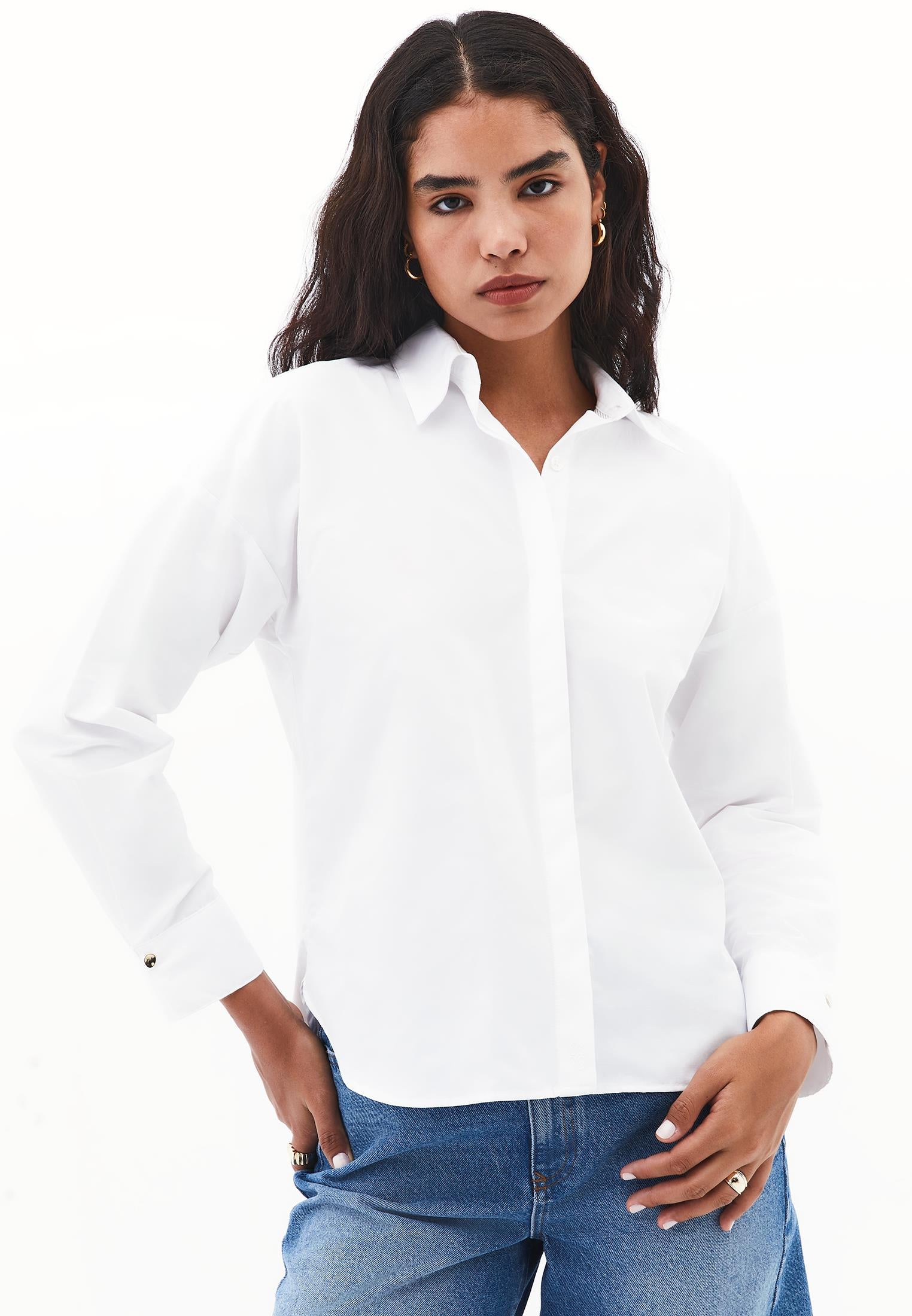 Shirt Model Poplin Weave - WHITE