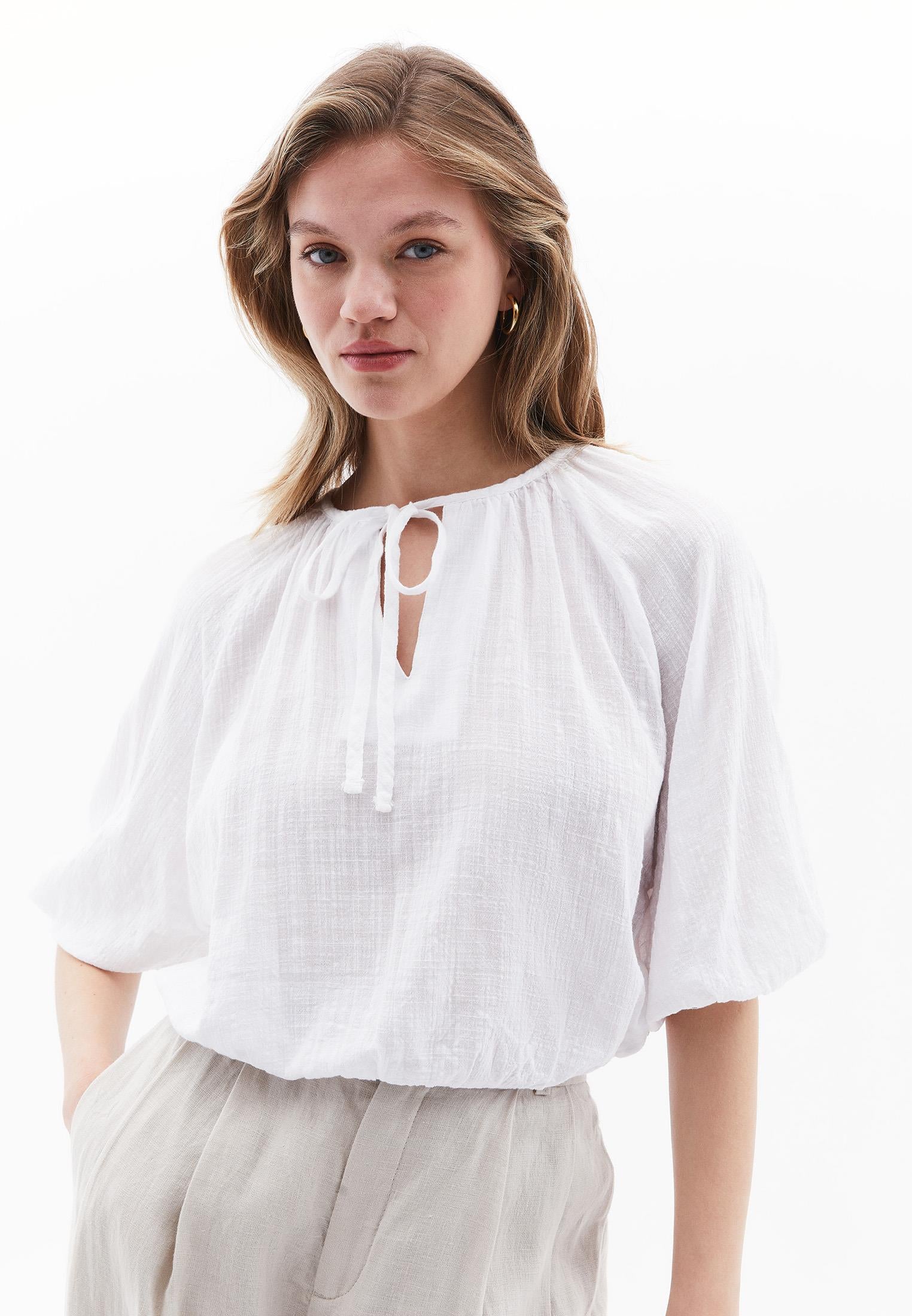 Tie Blouse - WHITE