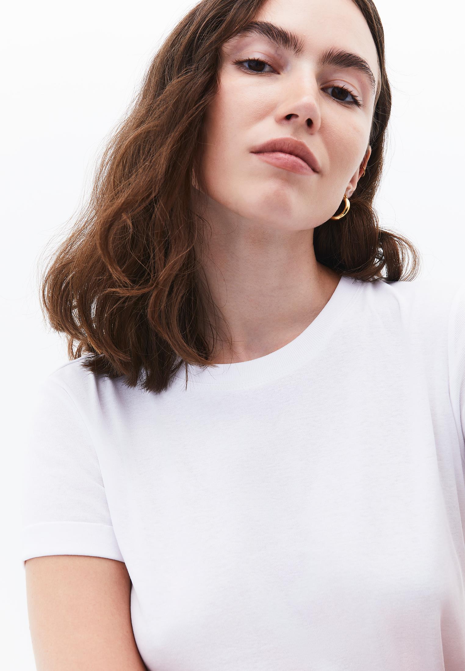 Cotton T-Shirt With Crew Neck - WHITE