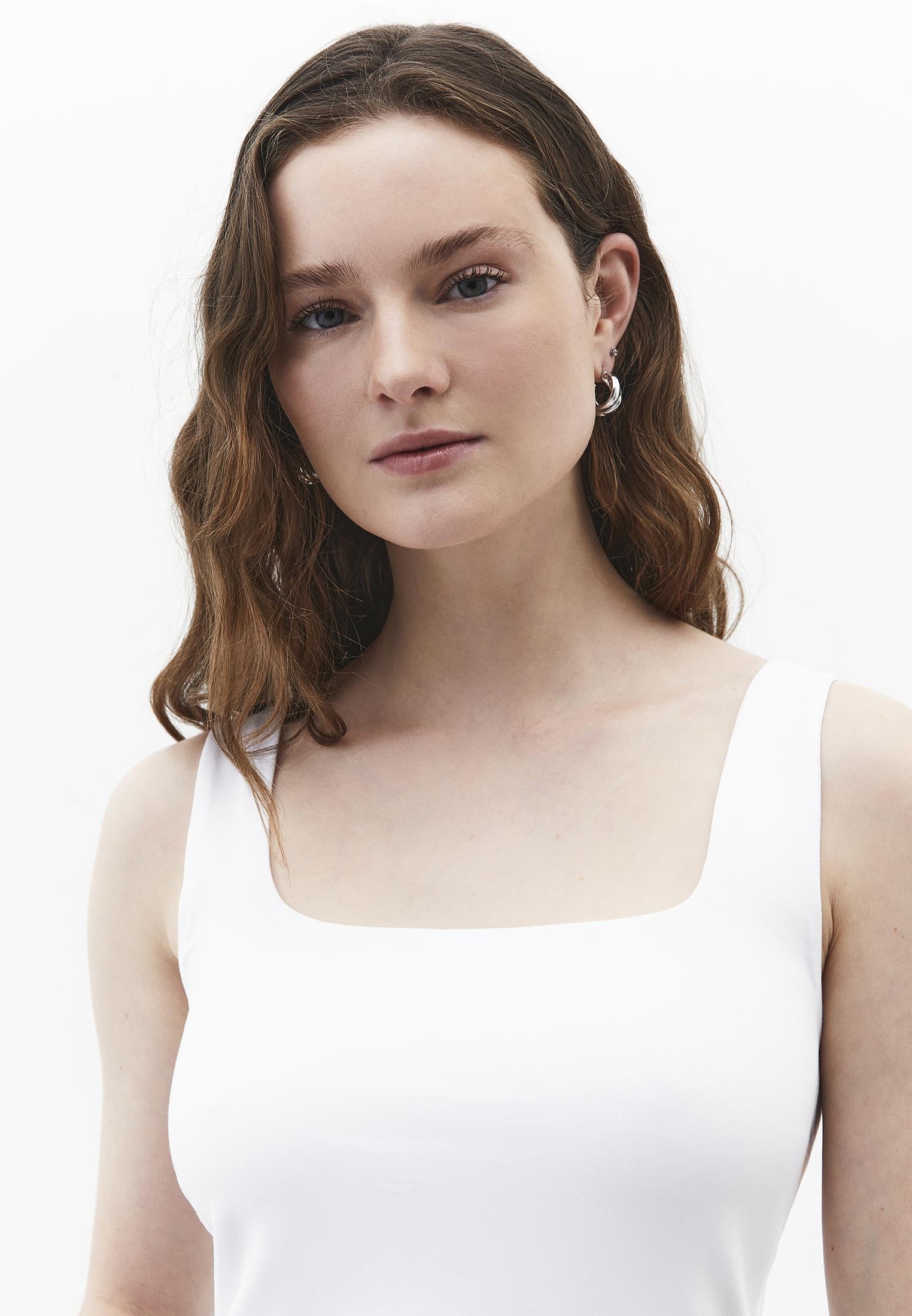 Square Neck Tank Top - WHITE