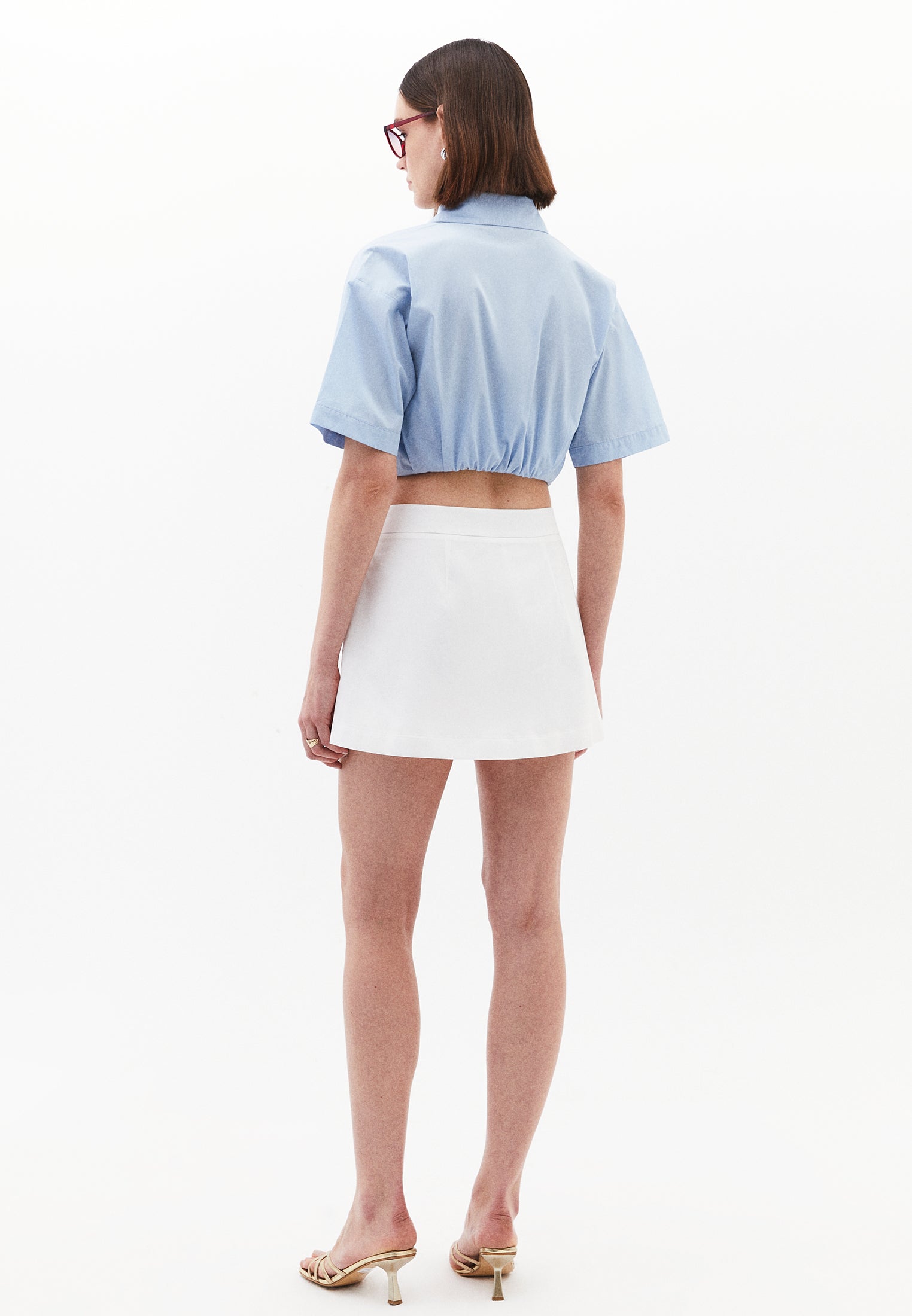 High Waist Slim Shorts - WHITE