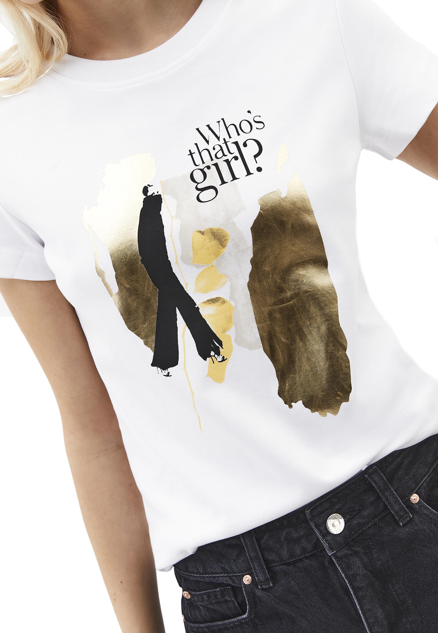 Printed Crew Neck T-Shirt - WHITE