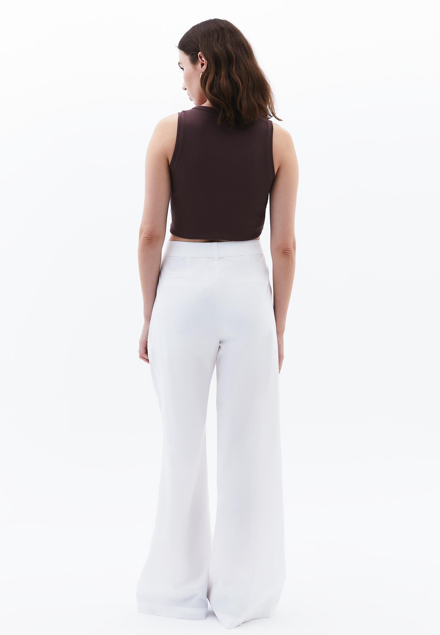 Wide Leg Trousers - WHITE