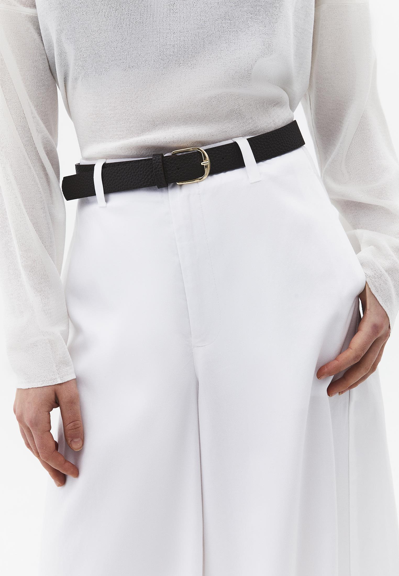 Ultra High Waist Wide Leg Belted Trousers - WHITE