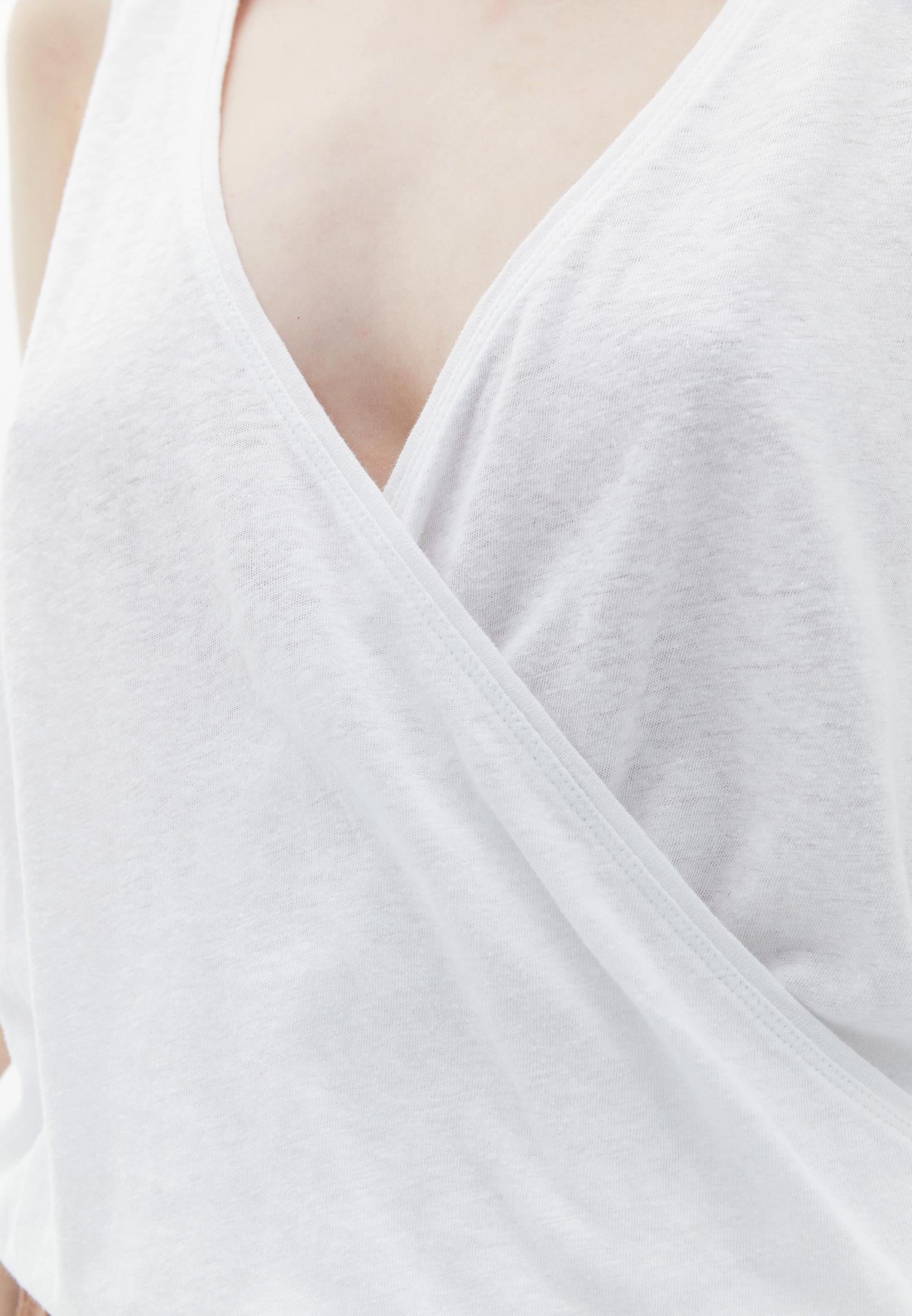 Wrap Sleeveless Tank Top - WHITE