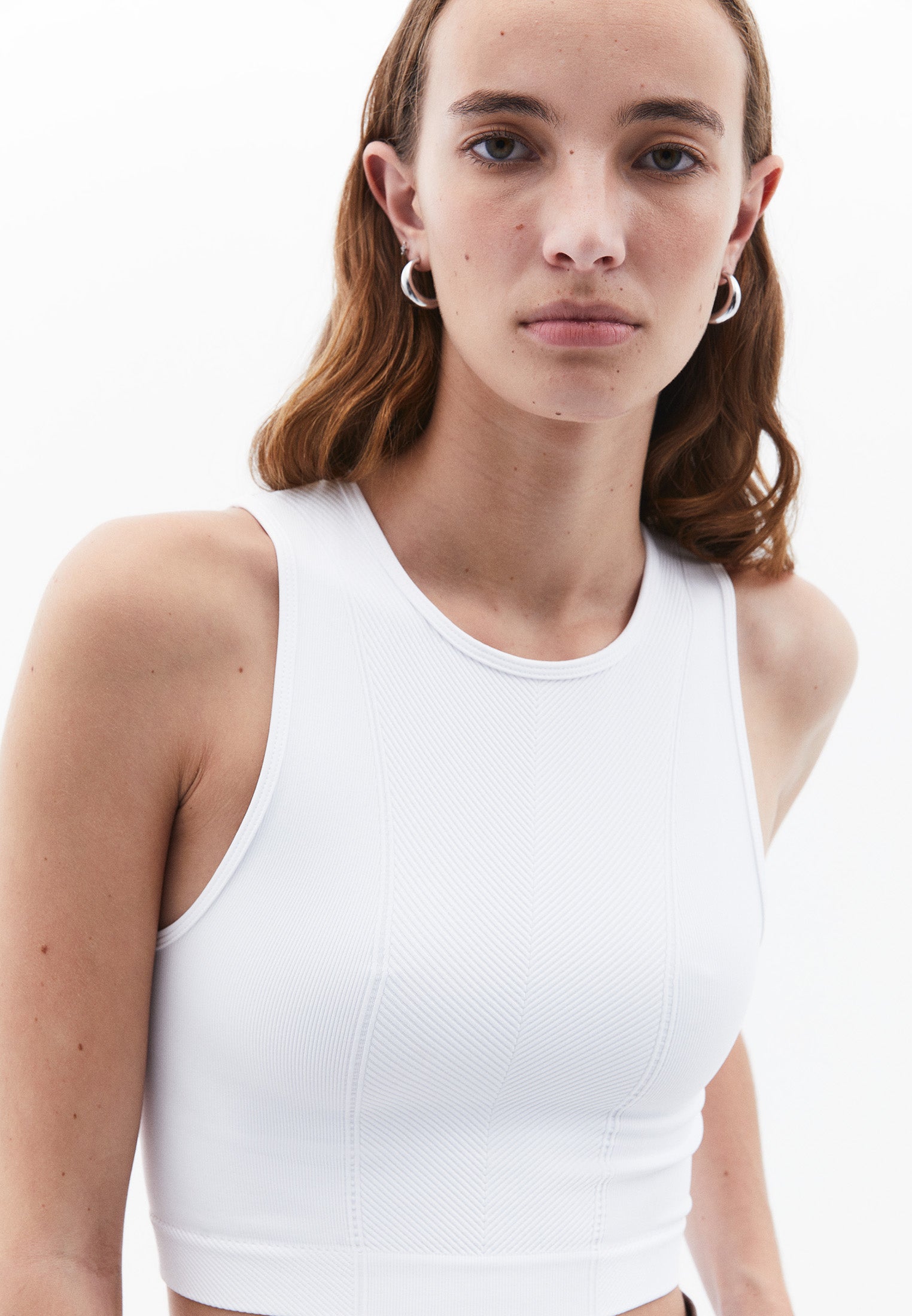 Sleeveless Cropped Top - WHITE