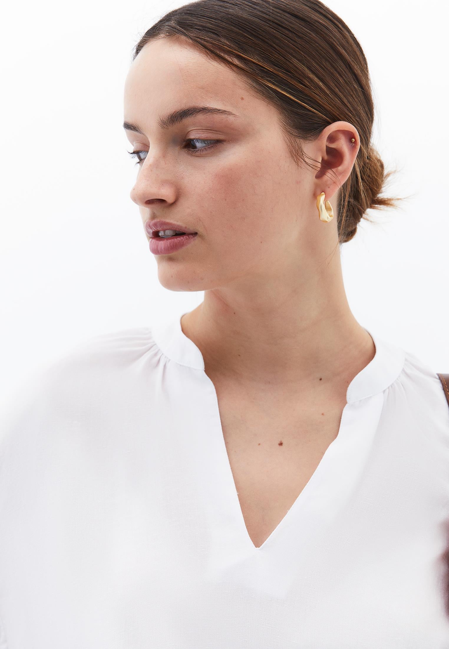 Oversize Linen Blouse - WHITE
