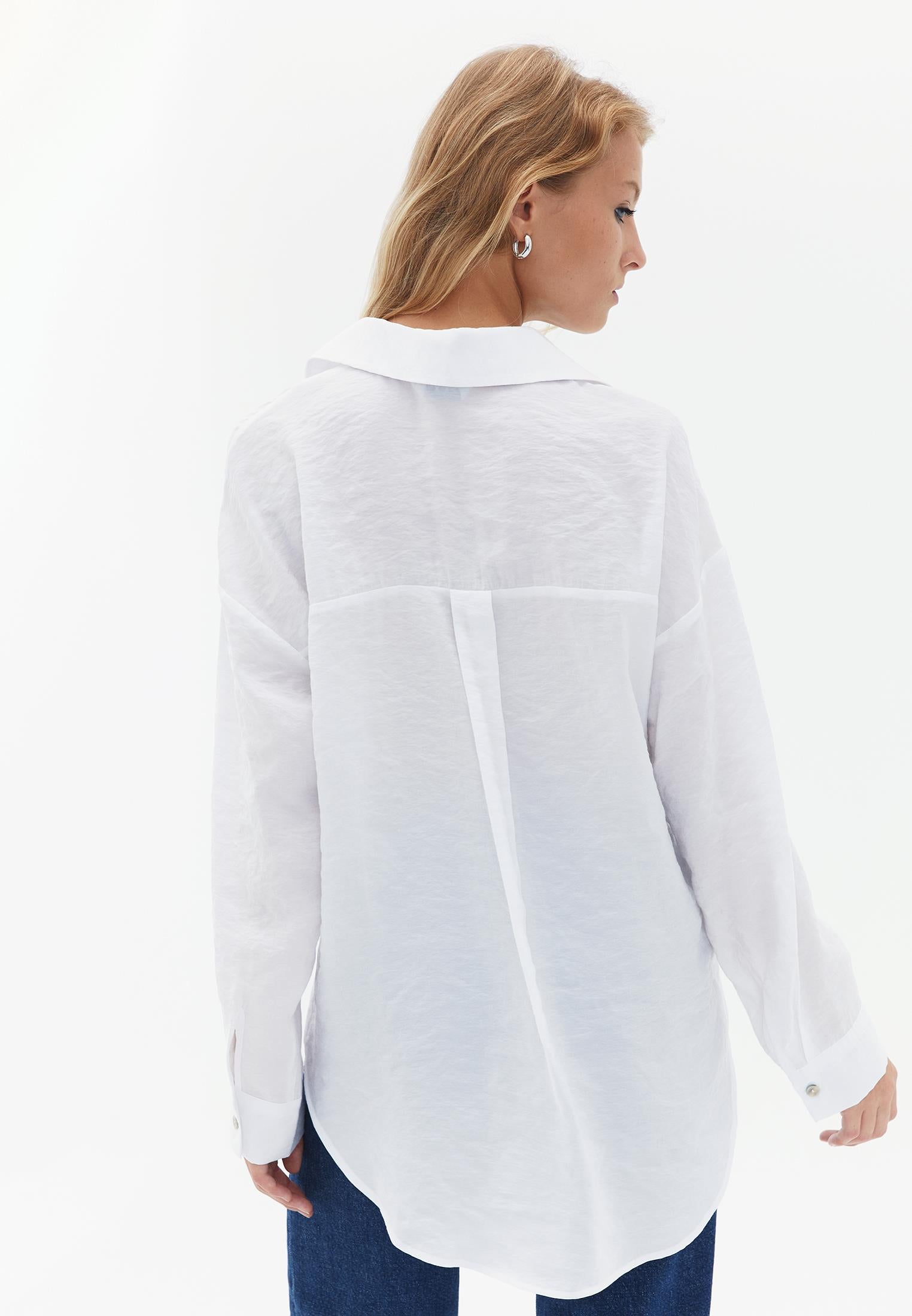Buttoned Oversize Shirt - WHITE