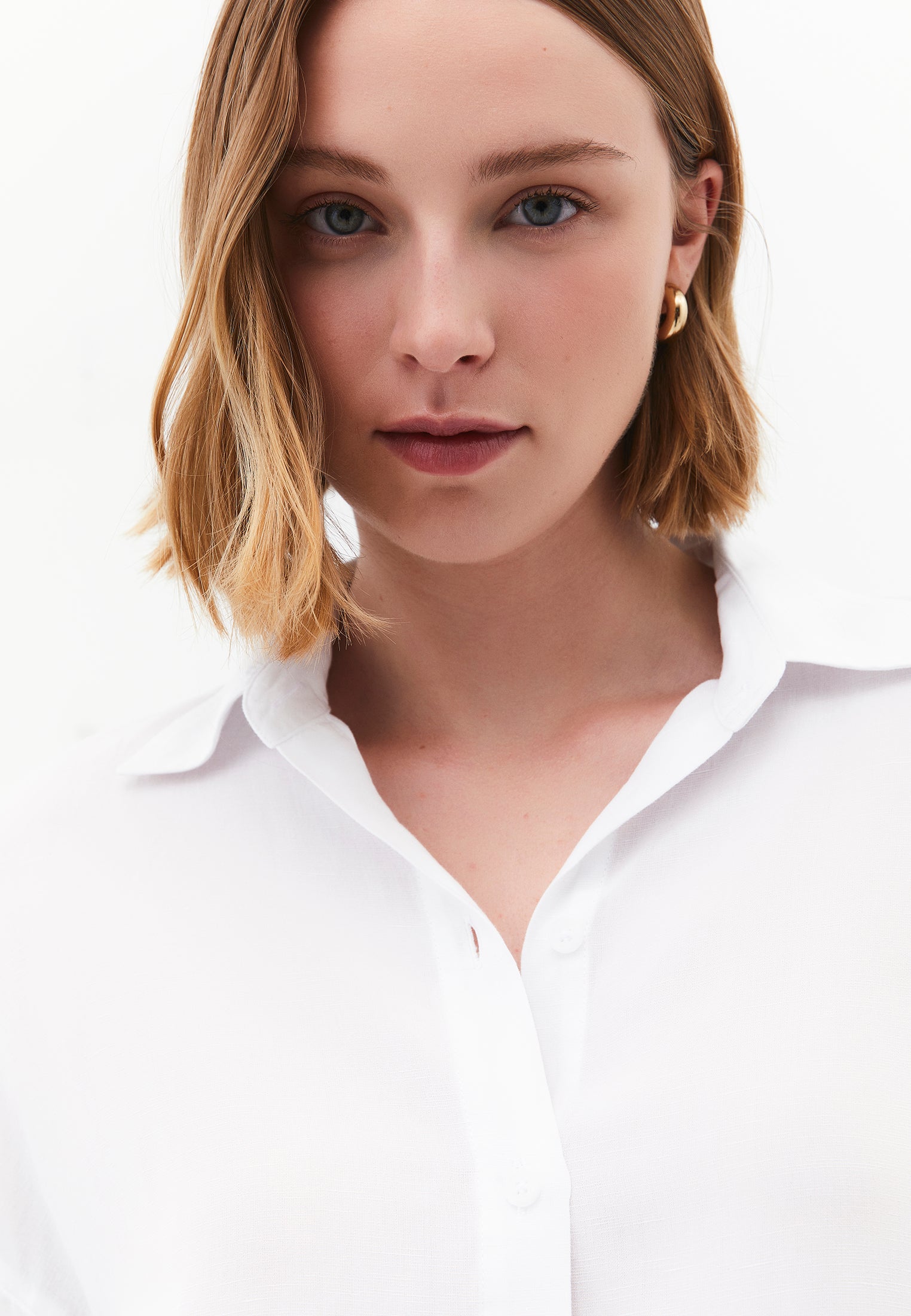 Loose Fit Button Detailed Long Sleeve Shirt - WHITE