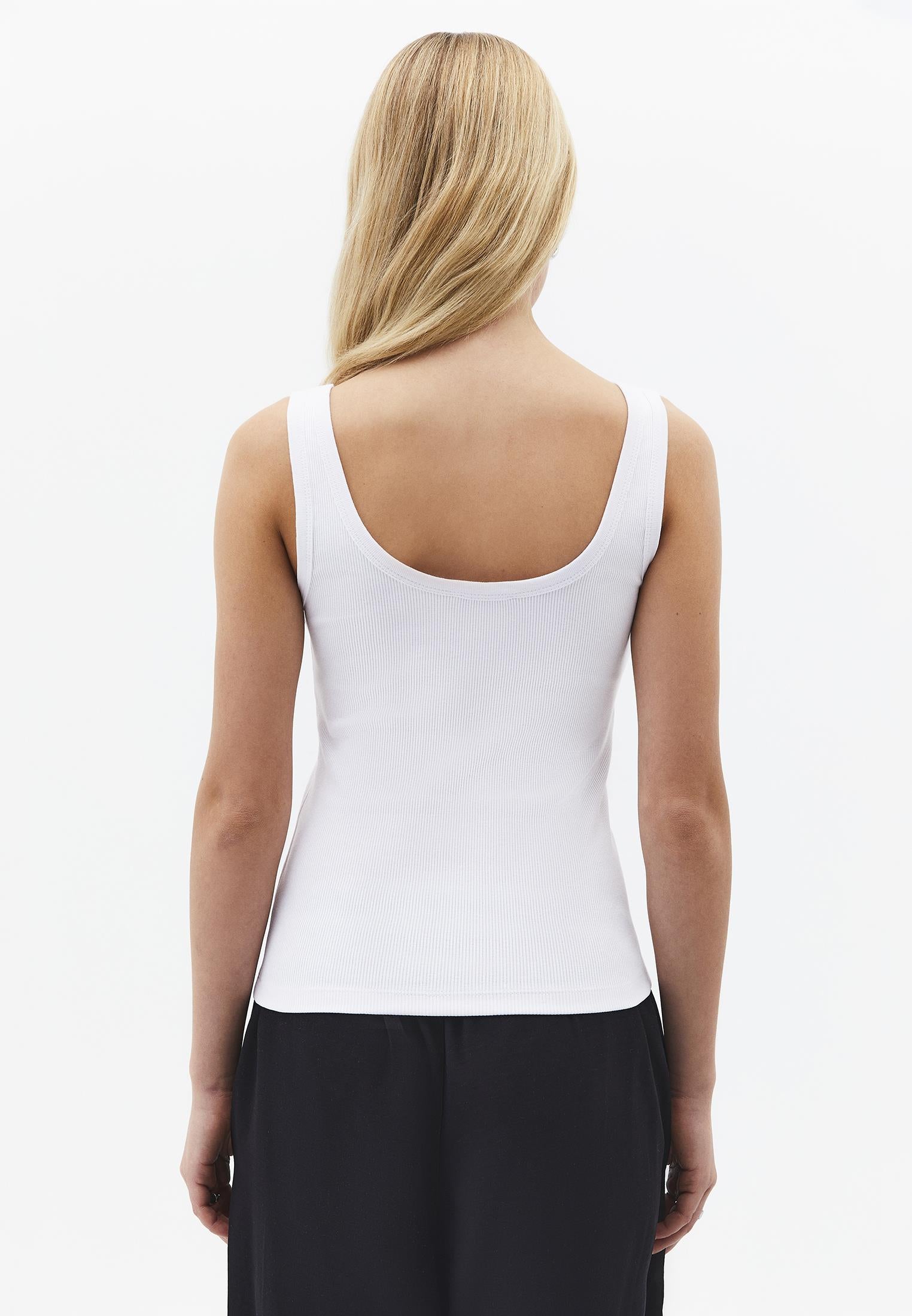U Neck Tank Top - WHITE
