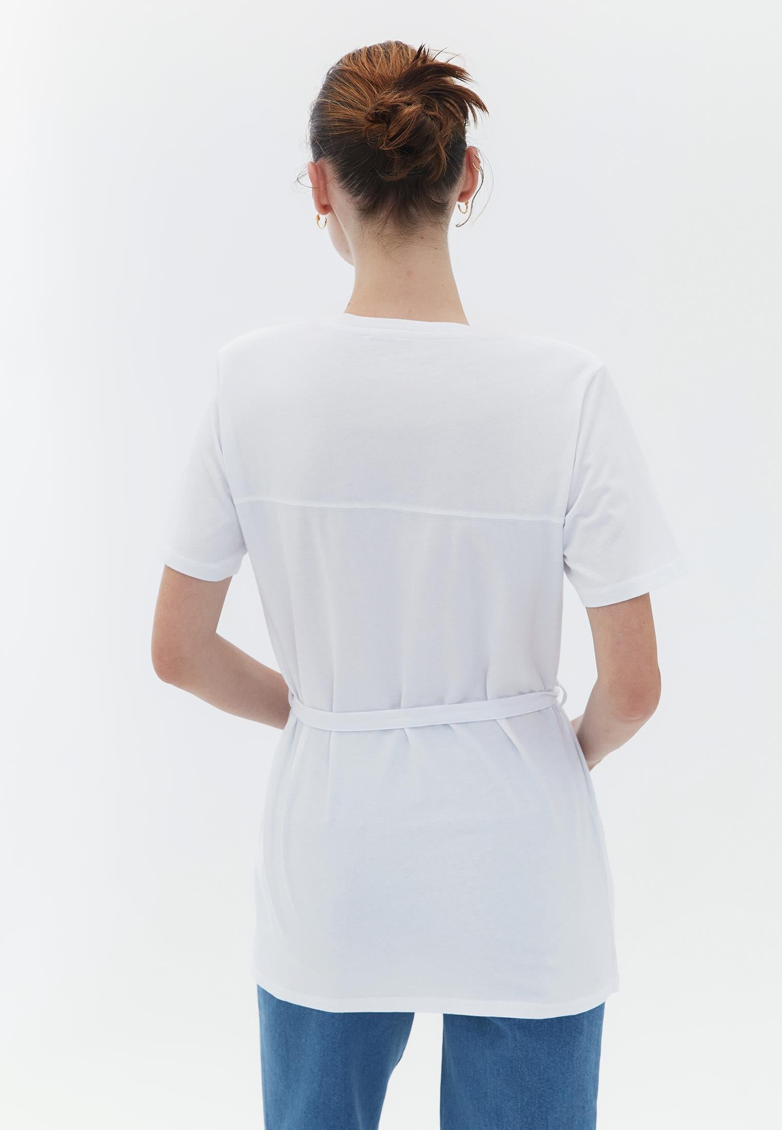 Tied Tunic T-Shirt - WHITE