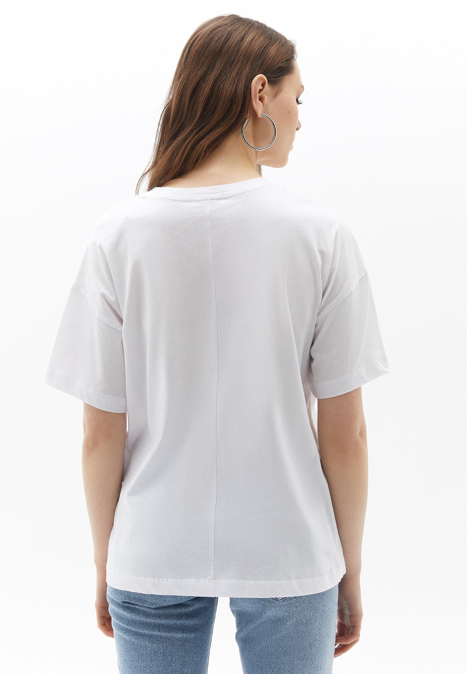 High Neck Oversize T-Shirt - WHITE
