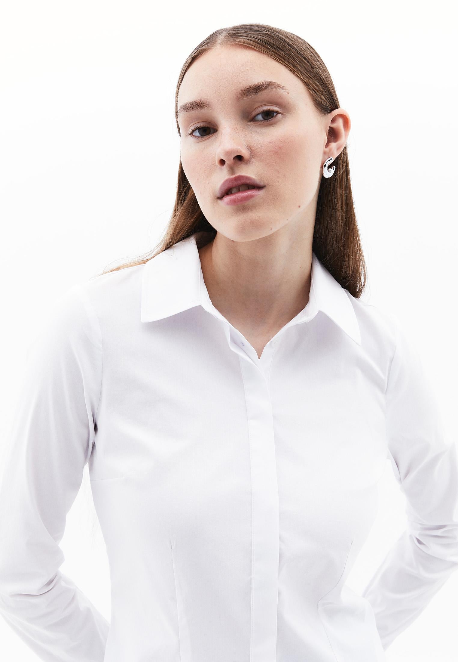 Woven Standard Long Sleeve Shirt - WHITE