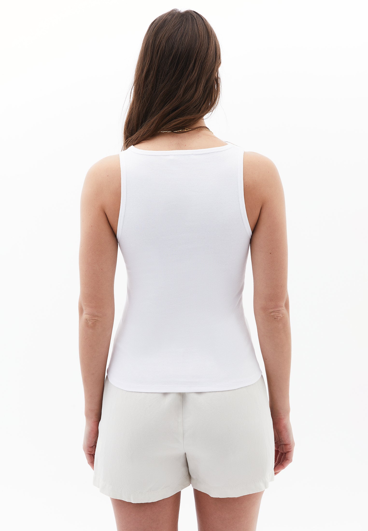 Square Neck Sleeveless Top - WHITE