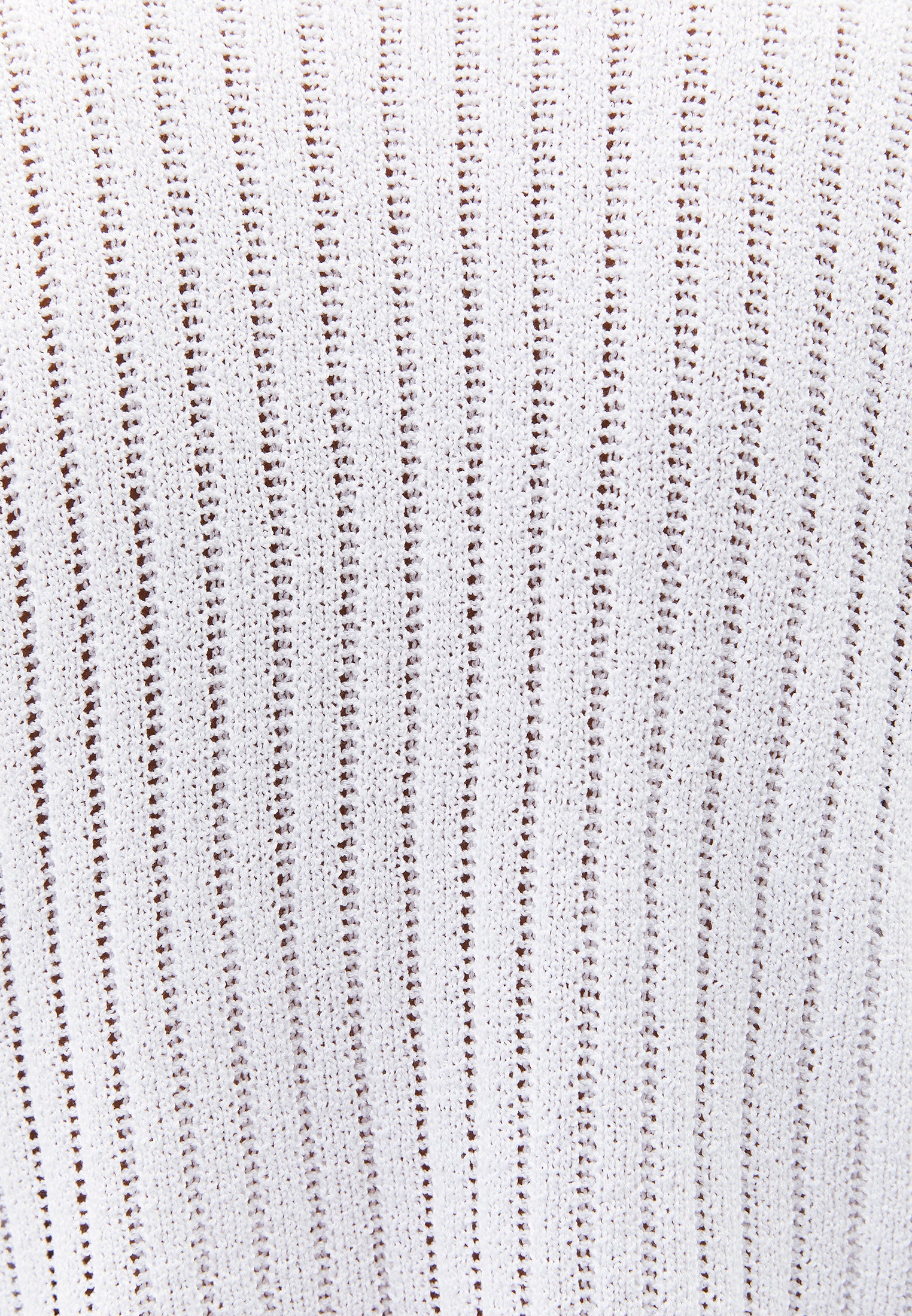 Ribbed V-Neck Long Sleeve Sweater - WHITE