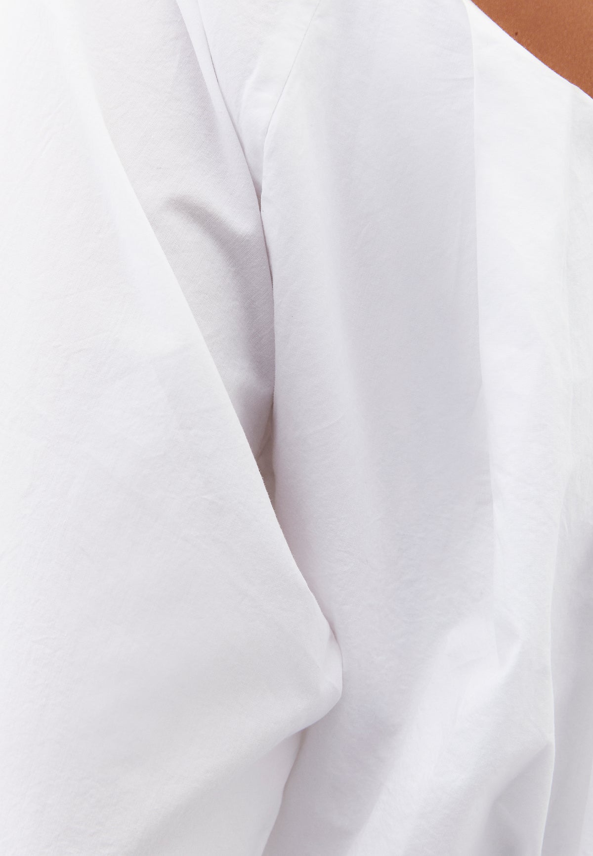 Balloon Form Blouse Long Sleeve - WHITE