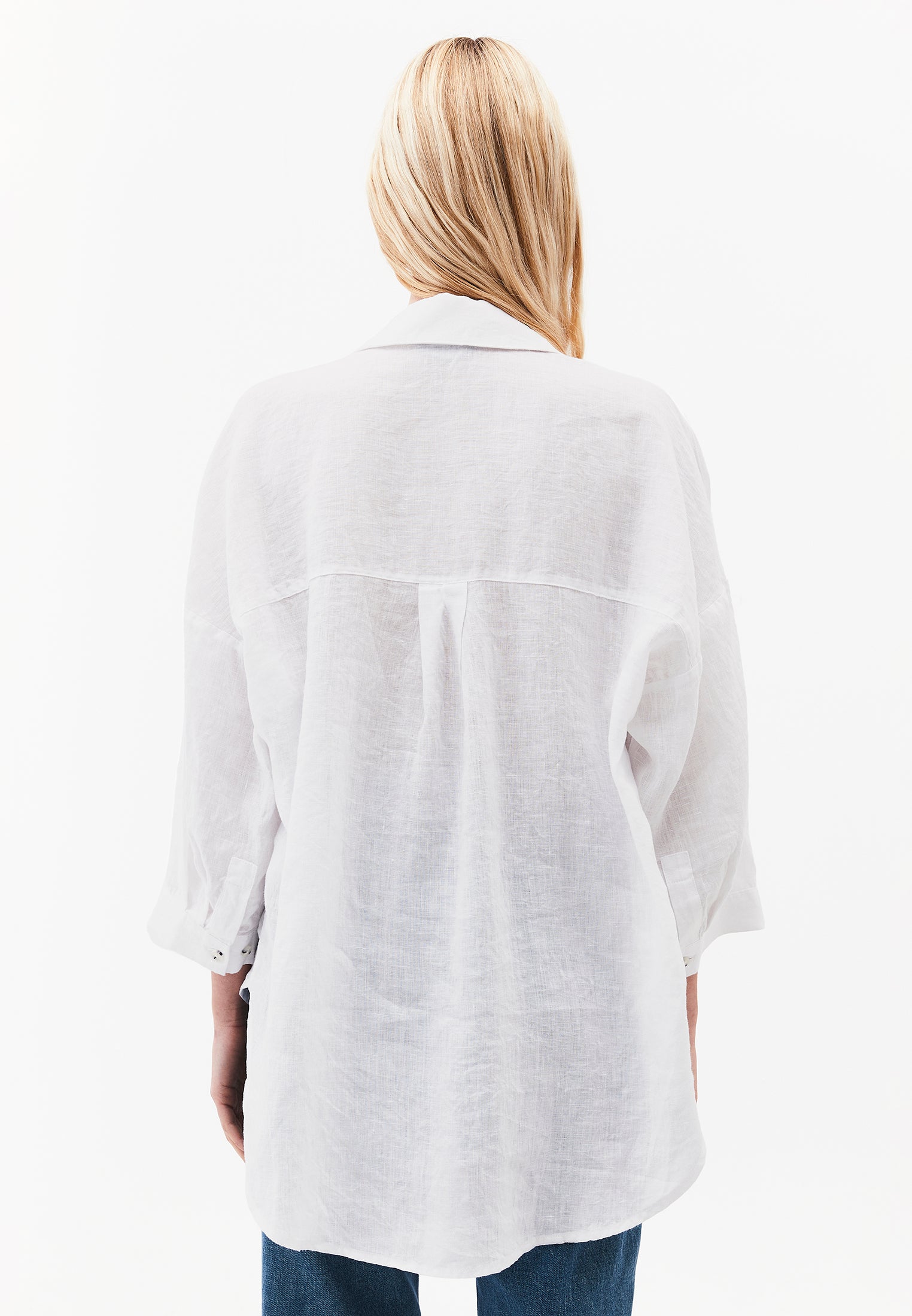 Shirt Collar Oversize Button Detailed Standard Shirt - WHITE