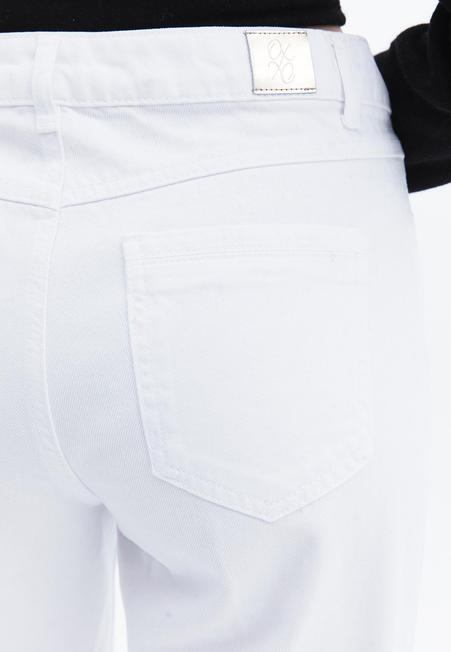 High Waist Wide Leg Long Trousers - WHITE