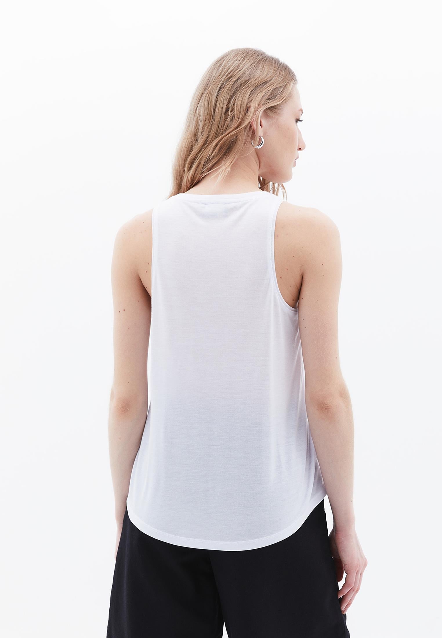 Loose Halter Neck Tank Top - WHITE