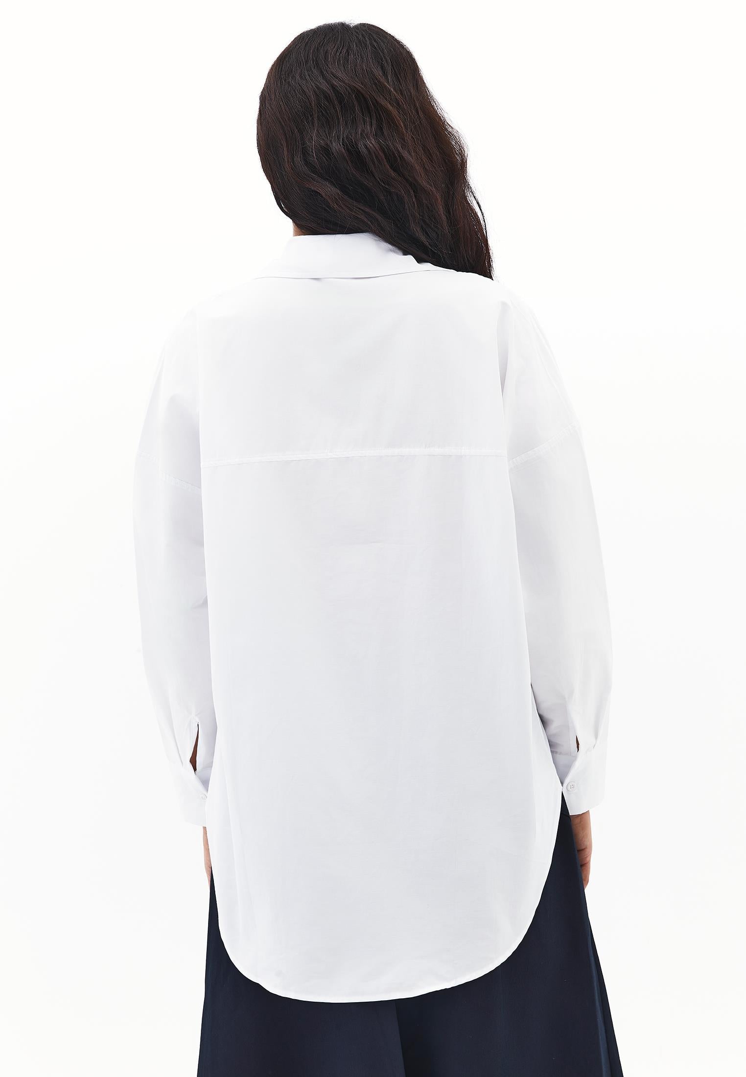 Button Detailed Tunic Shirt - WHITE