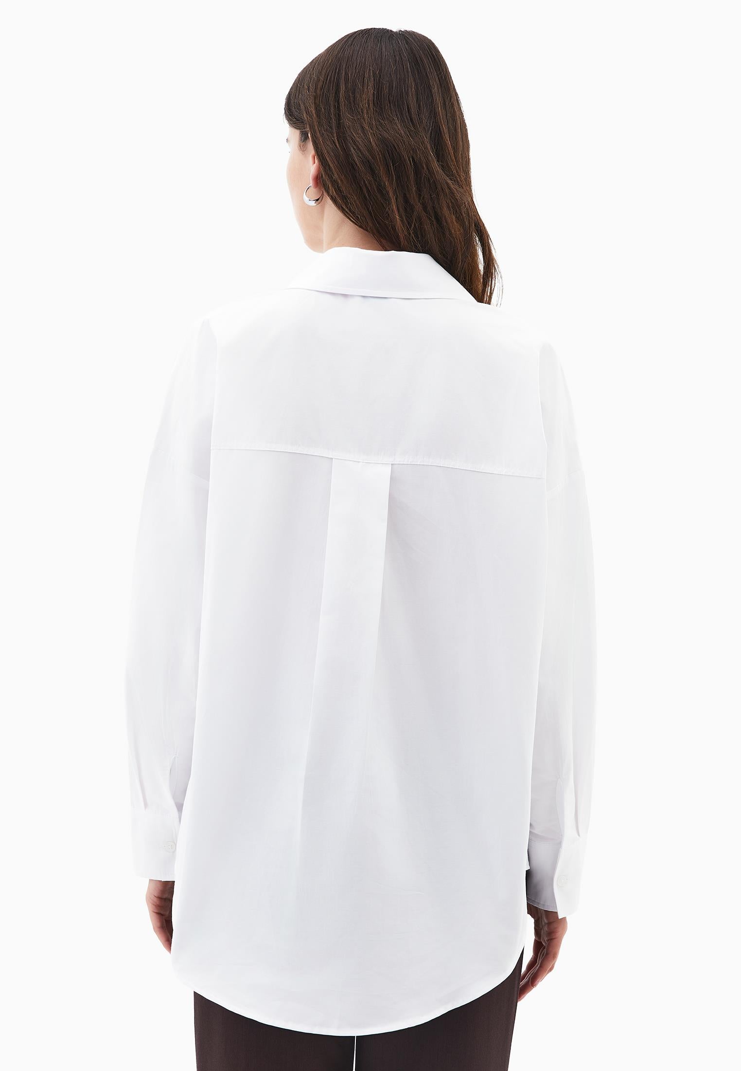 Poplin Long Shirt - WHITE