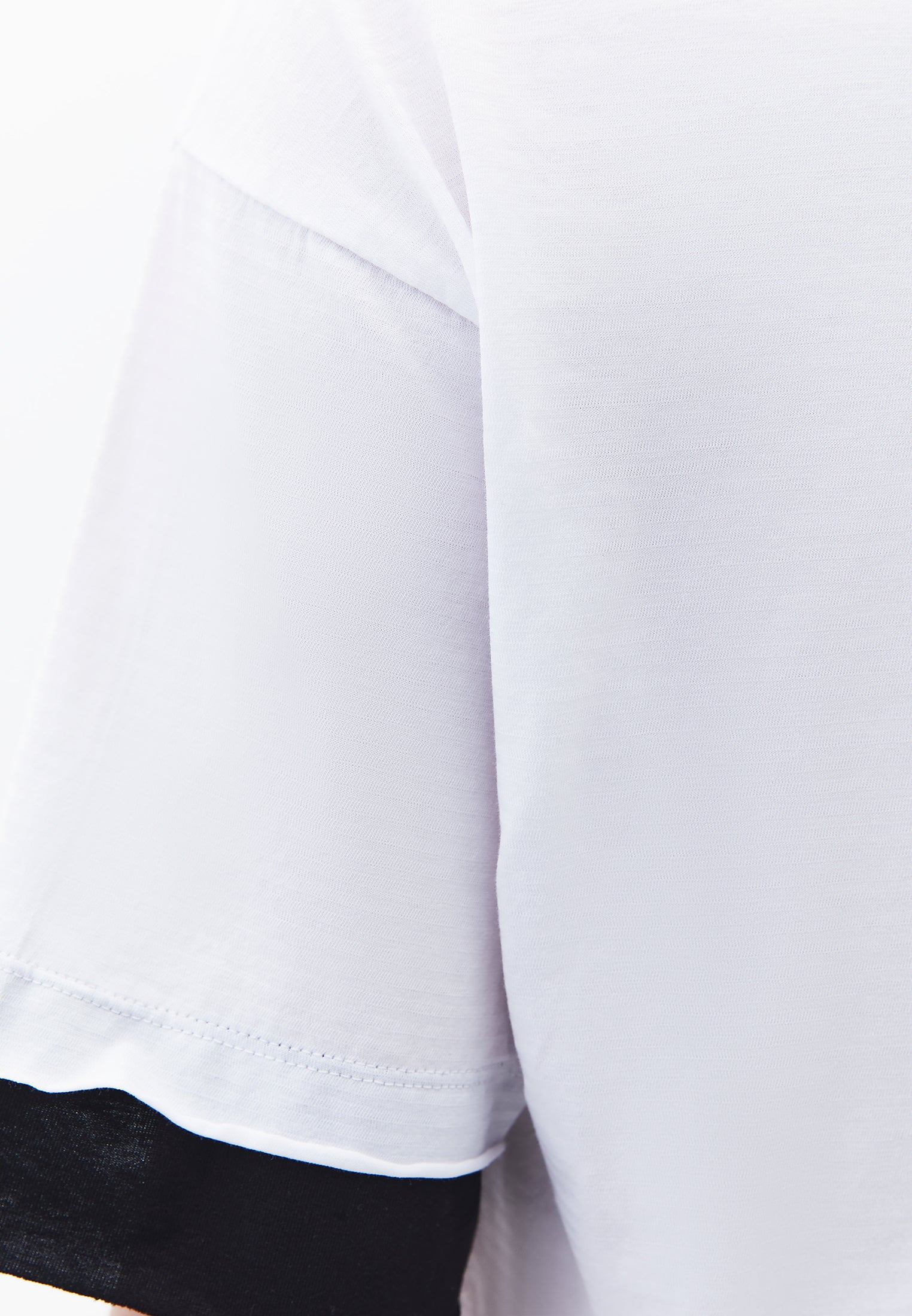 Cropped Crew Neck T-Shirt - WHITE