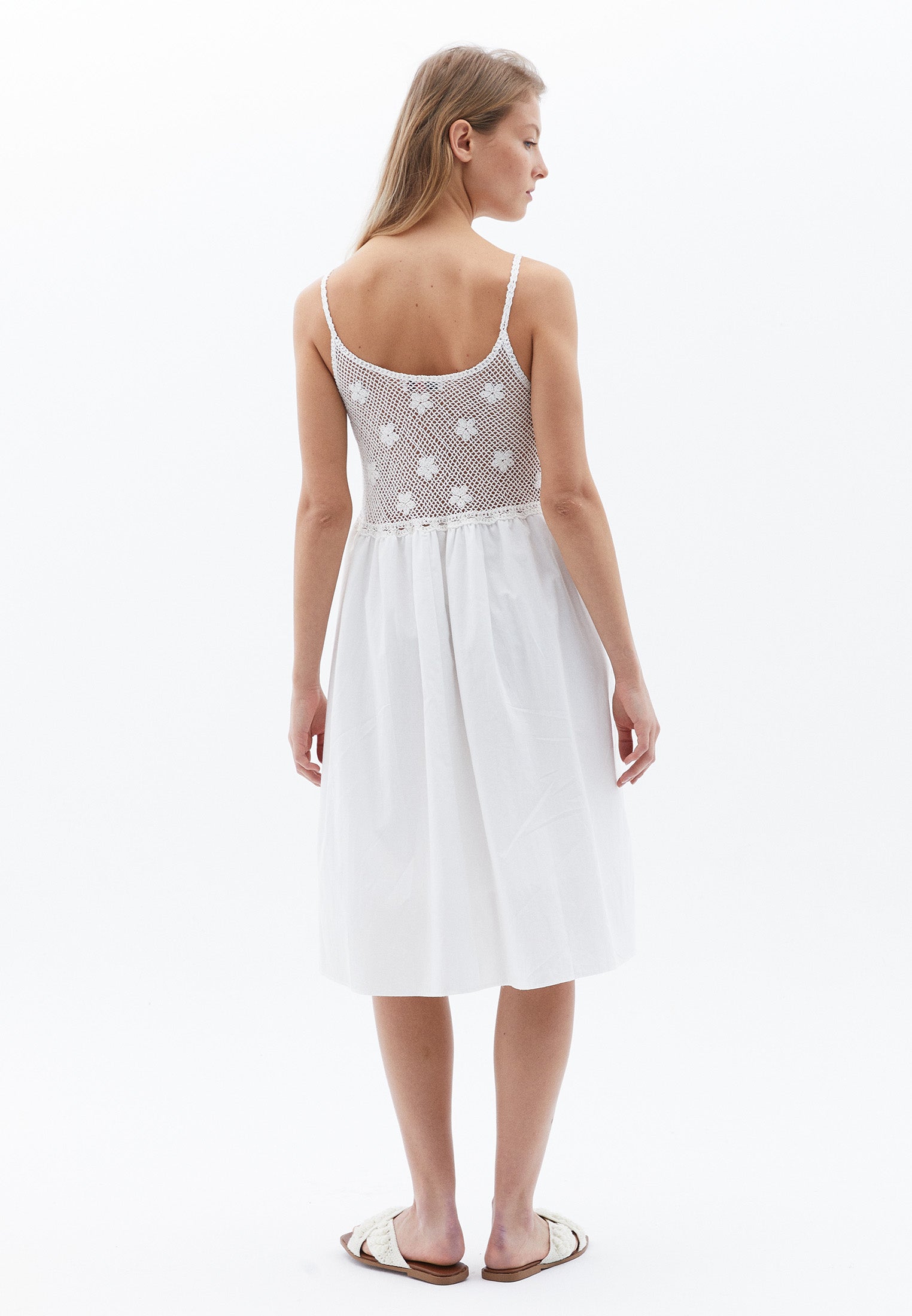 Bohemian Strappy Loose Dress - WHITE