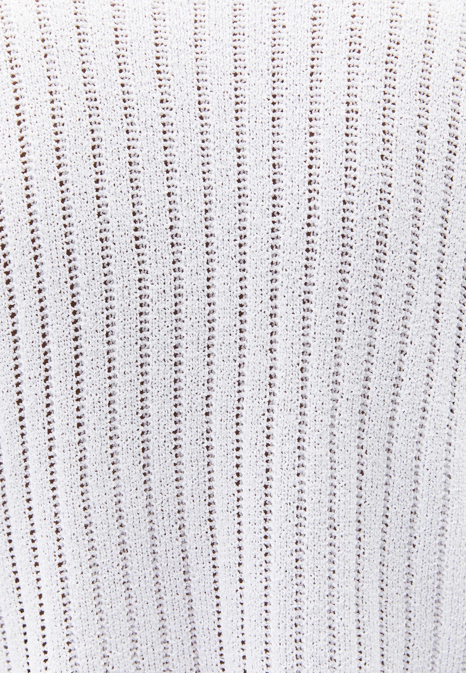 Ribbed V-Neck Long Sleeve Sweater - WHITE