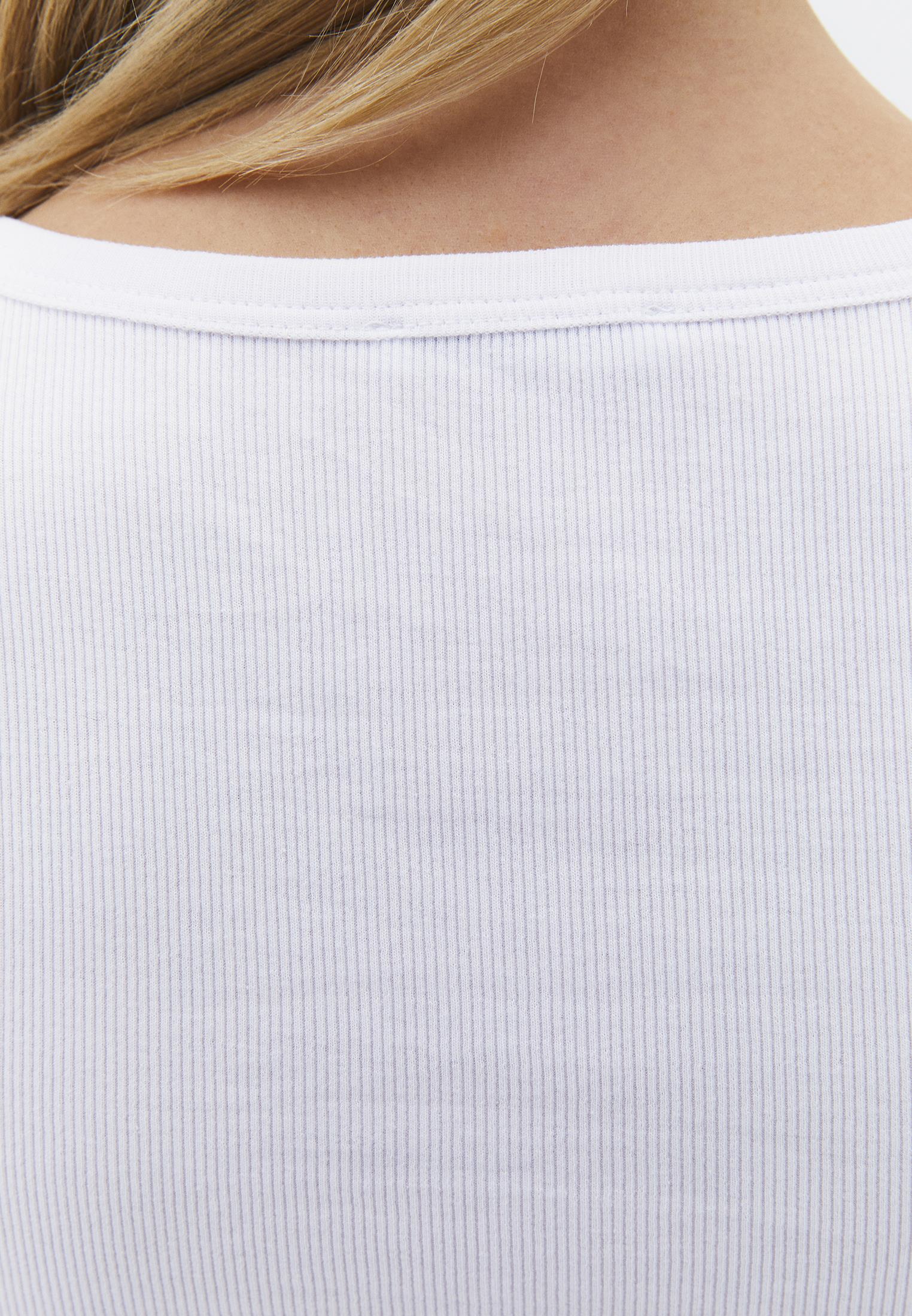 U Neck Bodycon T-Shirt - WHITE