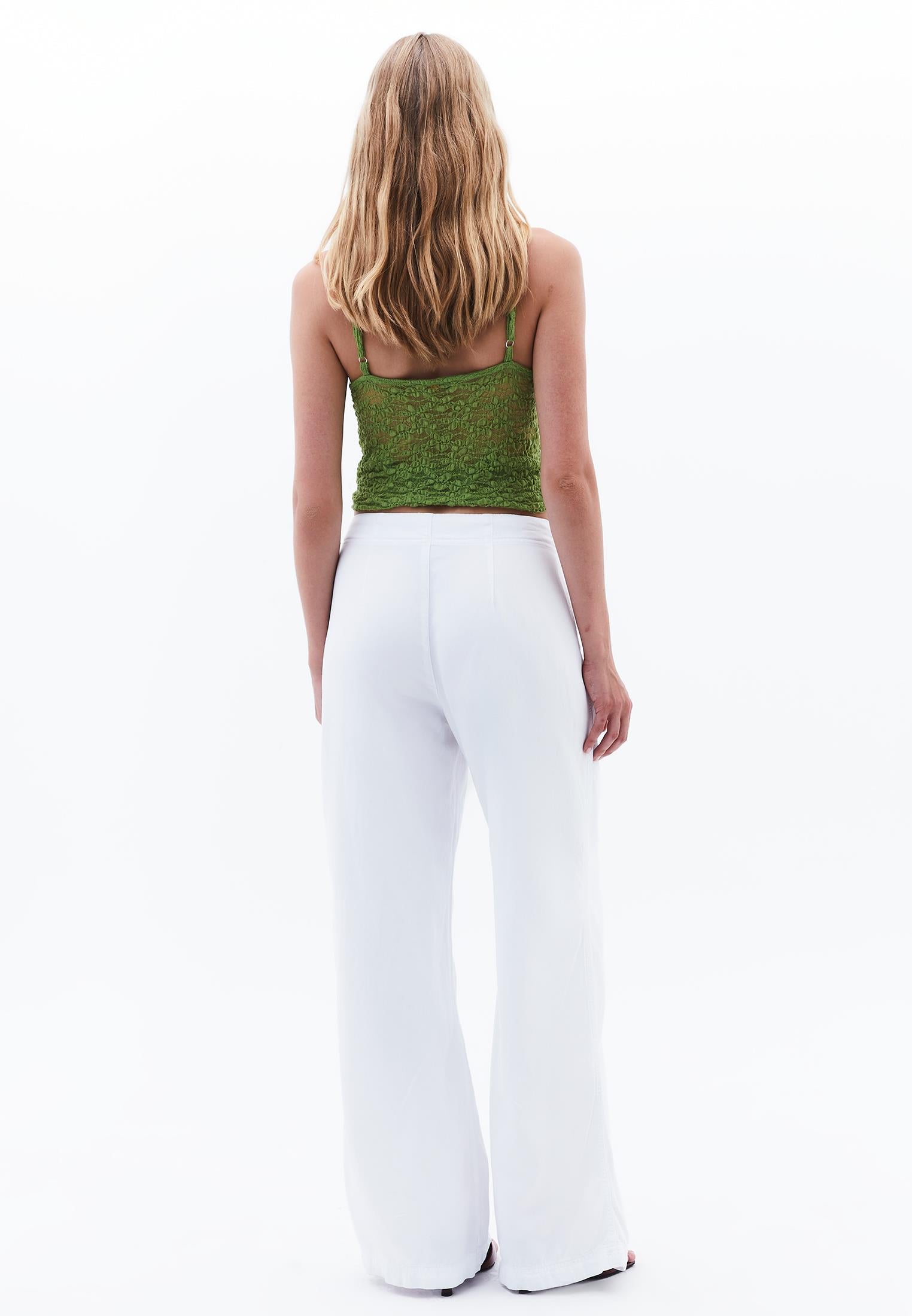 Women Bottom Wear Wide Leg Pants - WHITE