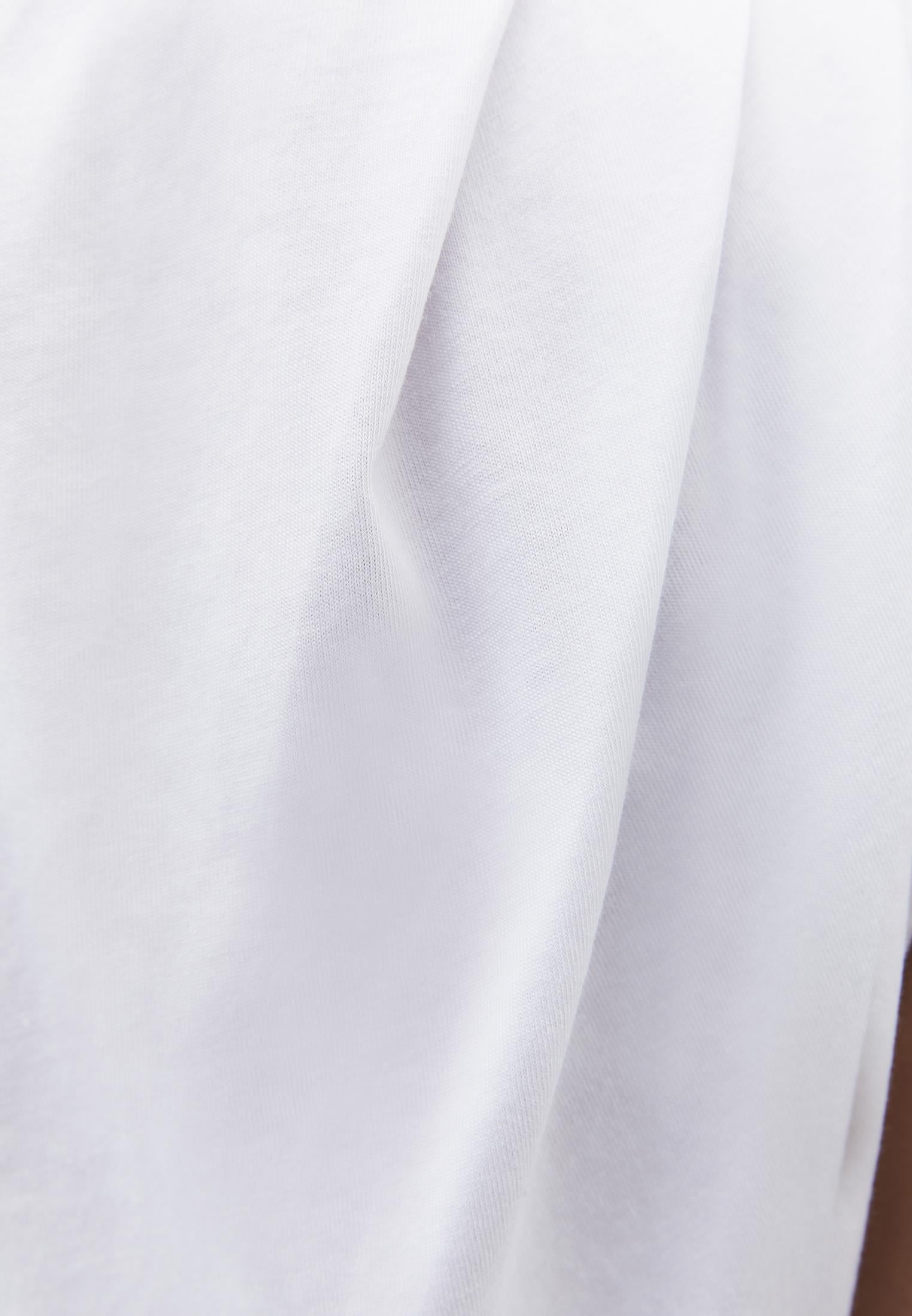 Pleated Asymmetric T-Shirt - WHITE