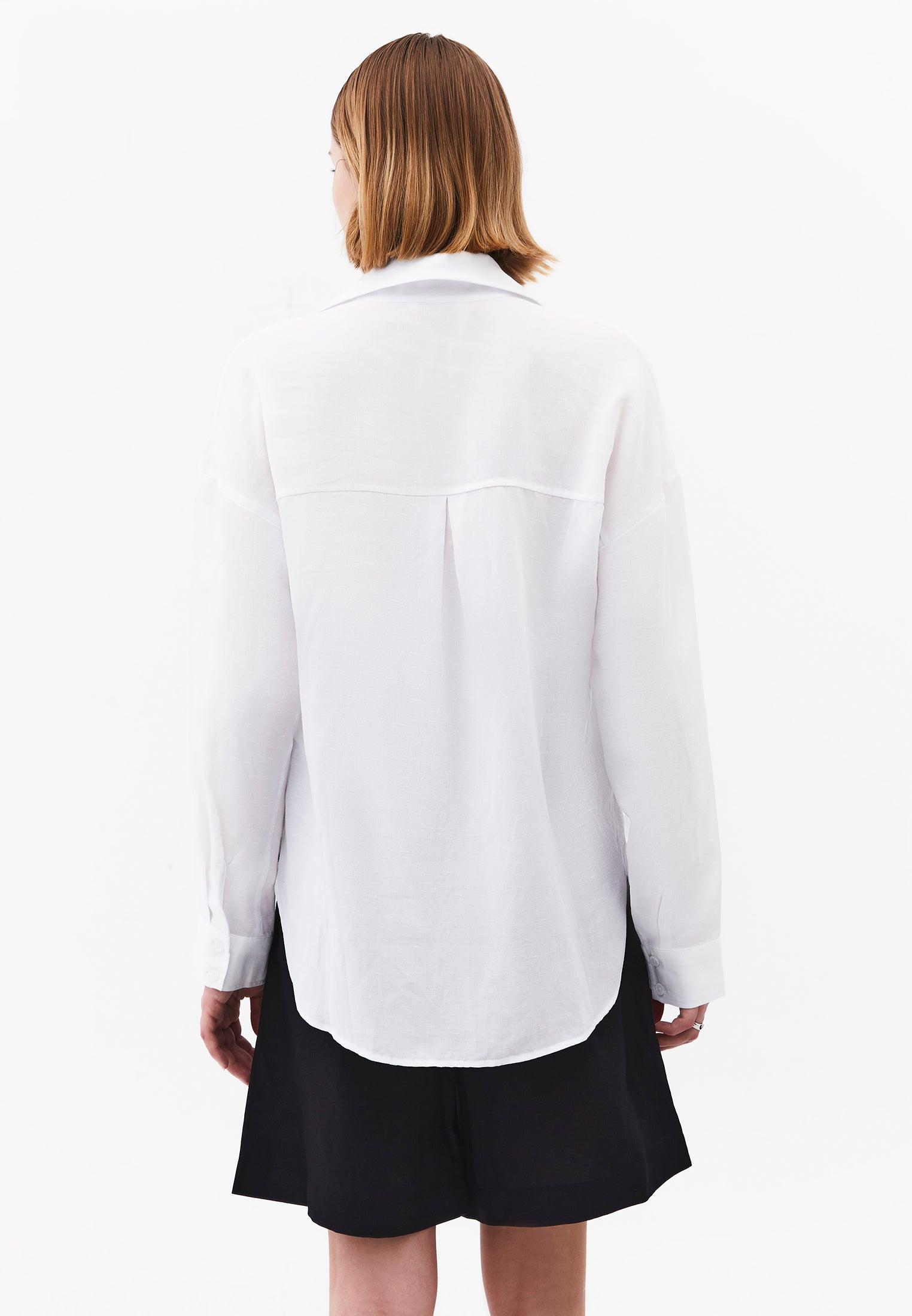 Loose Fit Button Detailed Long Sleeve Shirt - WHITE