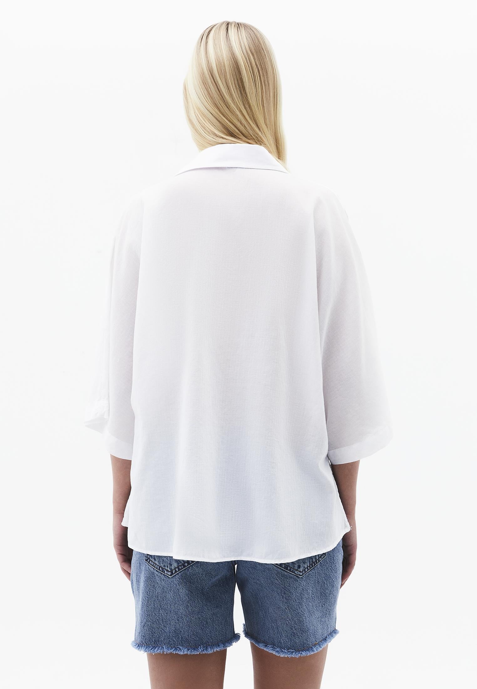 Oversize Shirt With Pocket Detail - WHITE