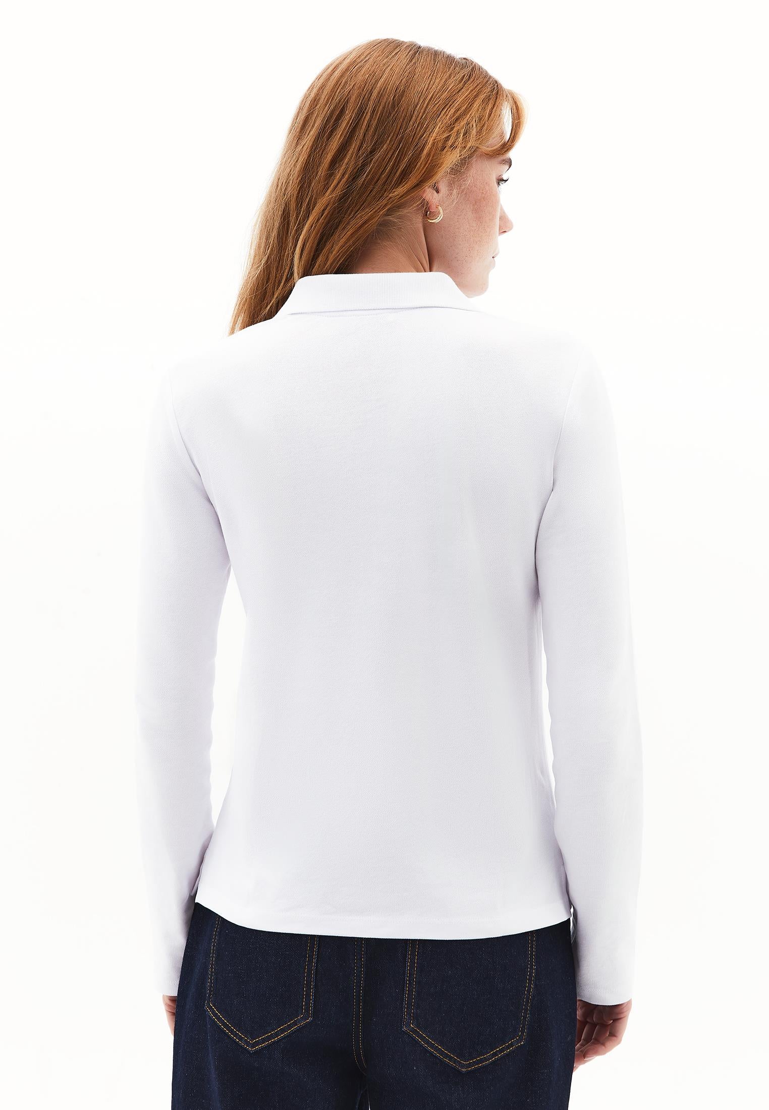 Standard Polo Collar T-Shirt With Slit Detail - WHITE