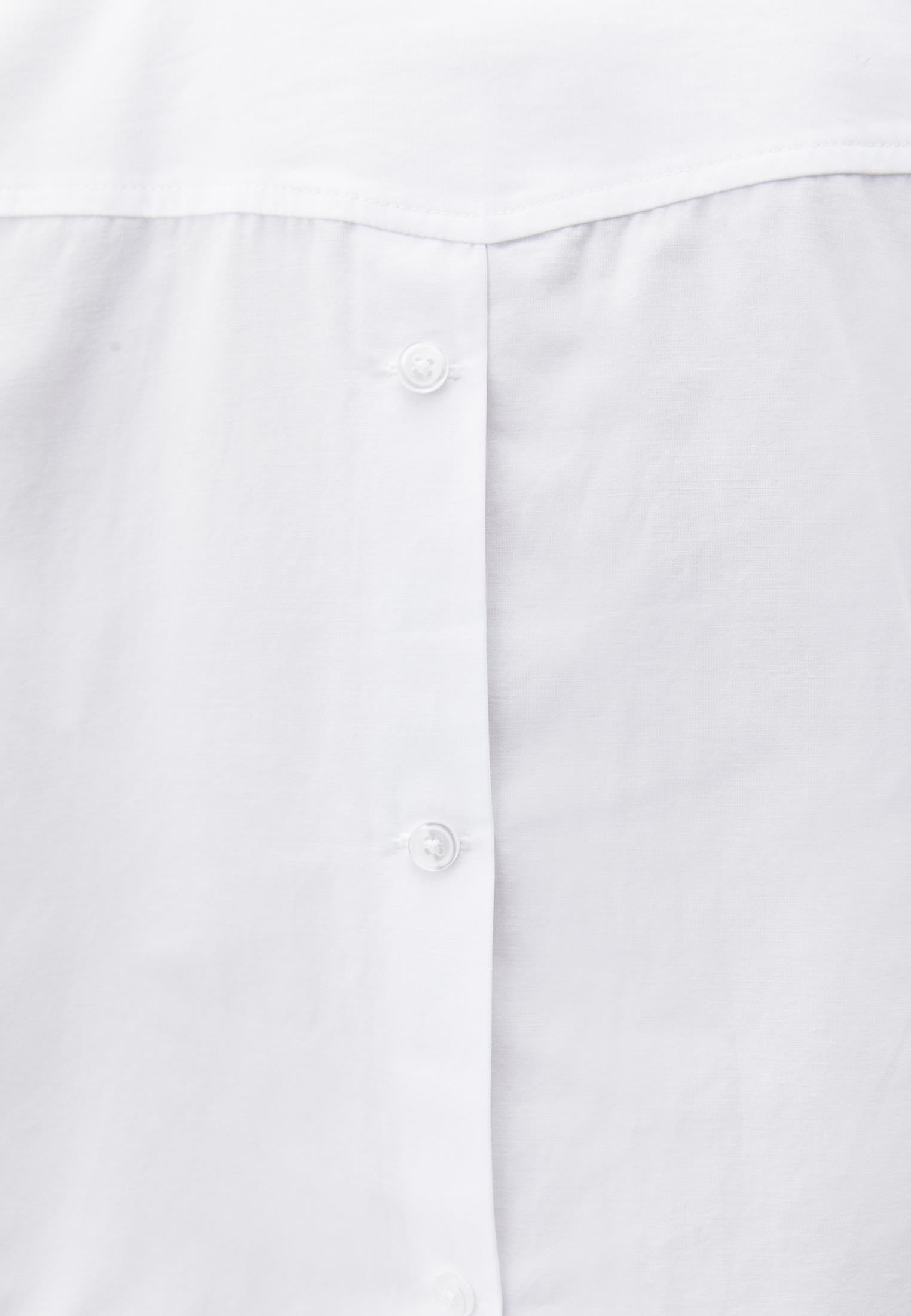 Crop Long Sleeve Shirt With Pocket Detail - WHITE