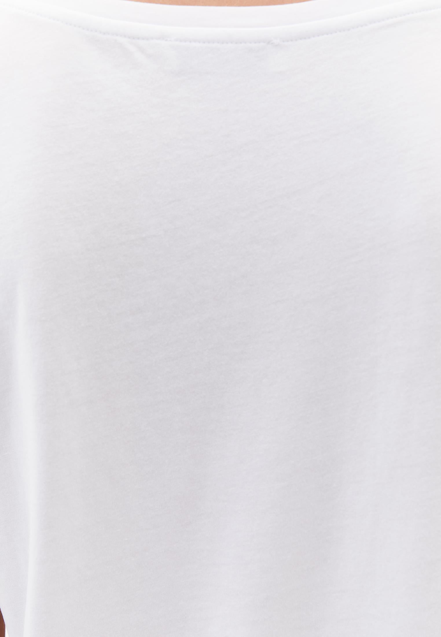 Boat Neck Short Sleeve T-Shirt - WHITE