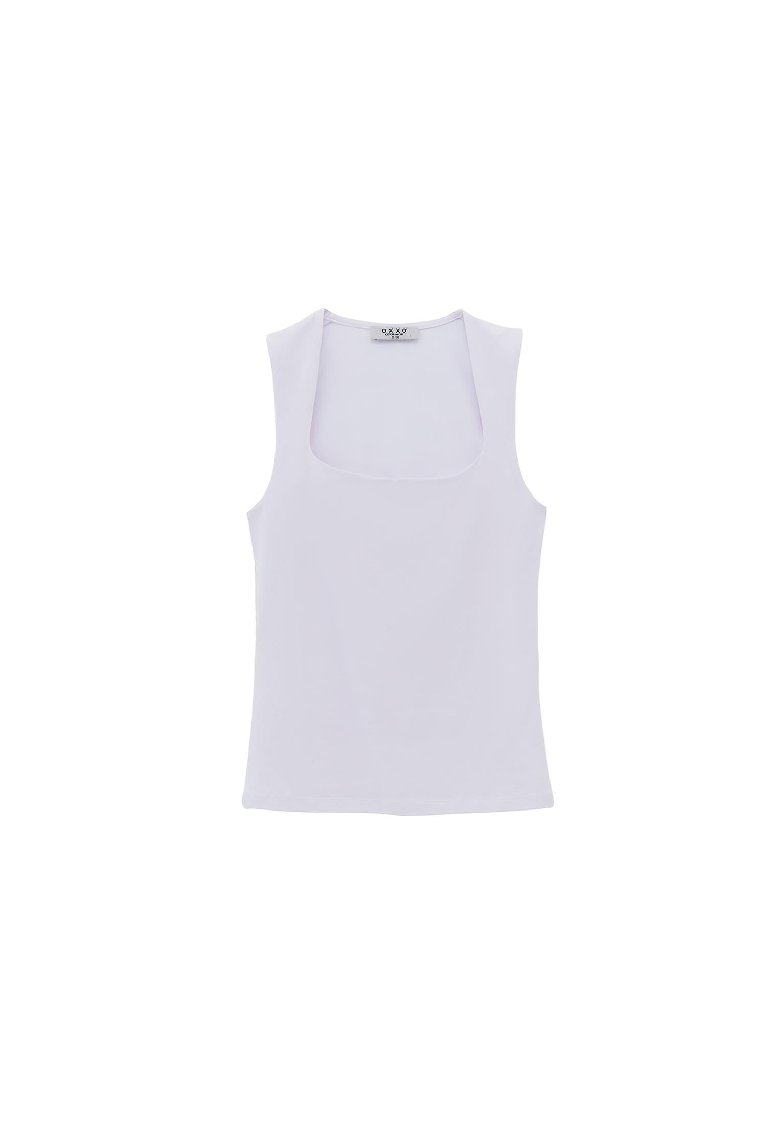 Square Neck Modal Tank Top - WHITE