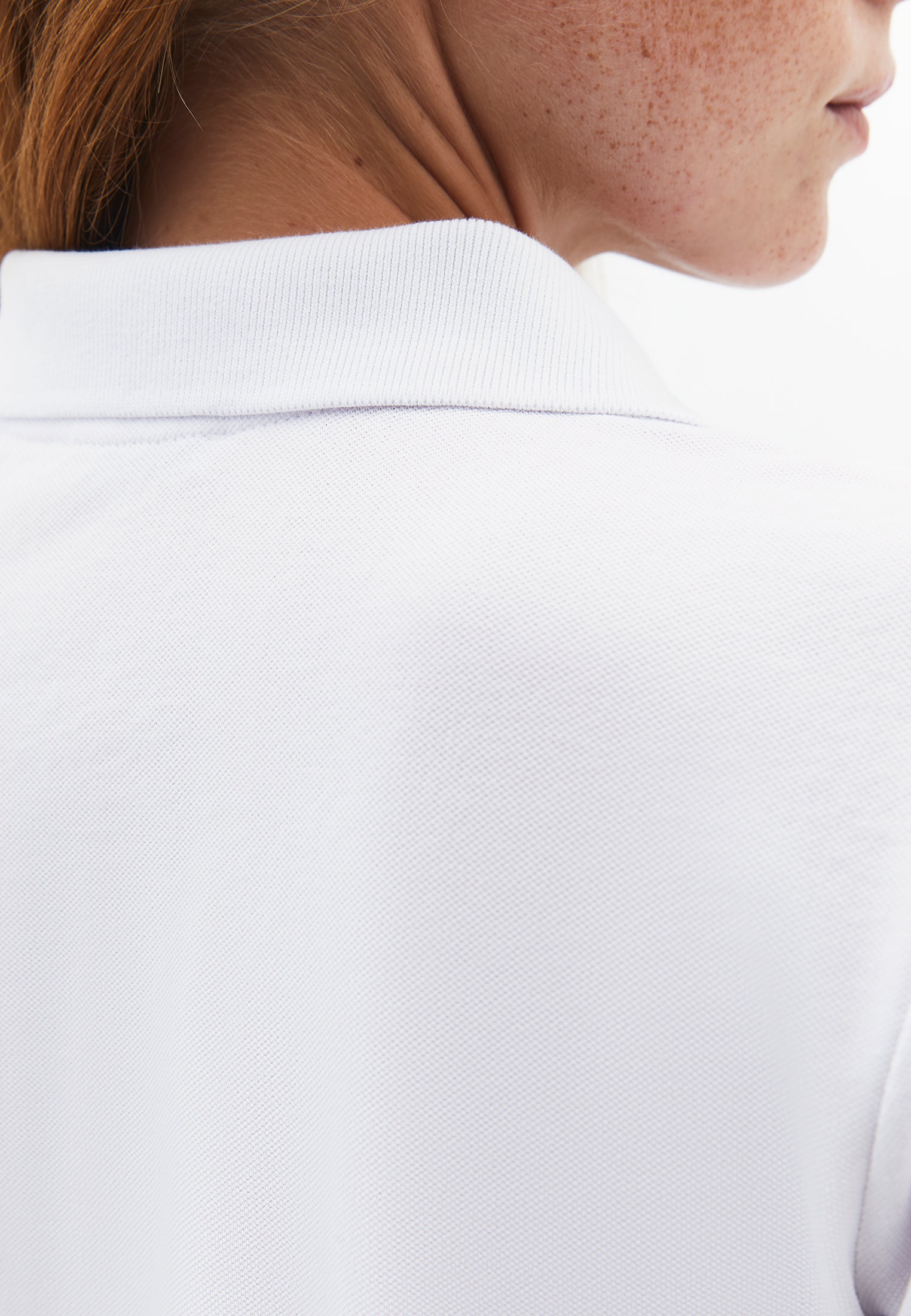 Standard Polo Collar T-Shirt With Slit Detail - WHITE