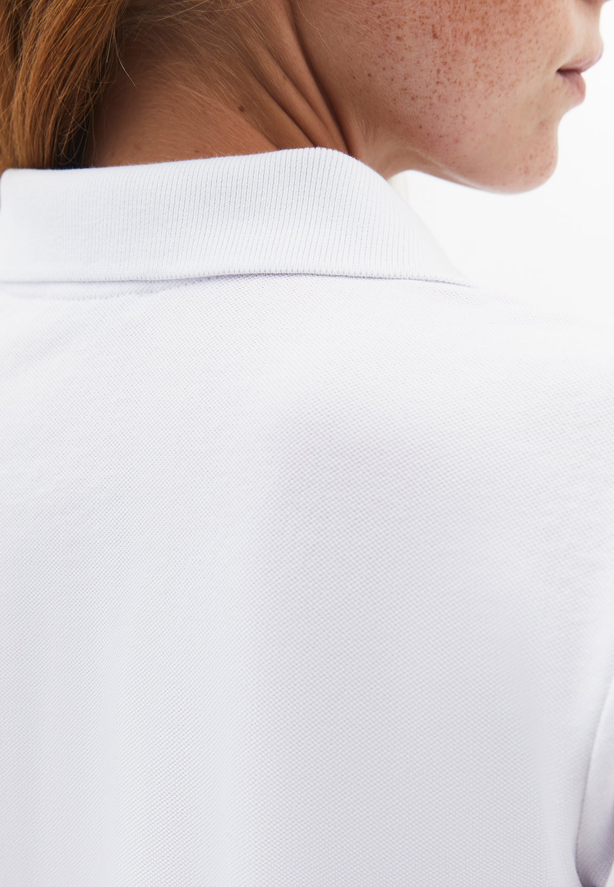 Standard Polo Collar T-Shirt With Slit Detail - WHITE