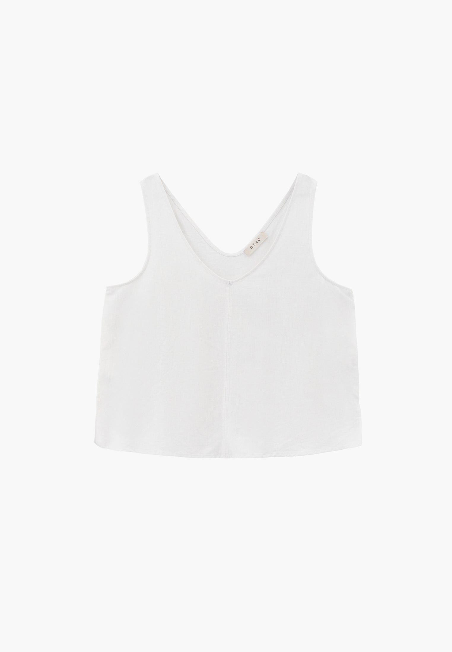 Loose Fit V-Neck Sleeveless Tank Top - WHITE
