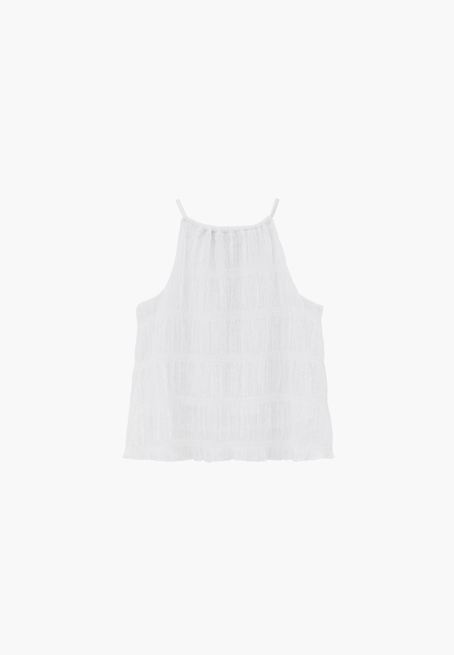 Sleeveless Halter Neck Blouse - WHITE