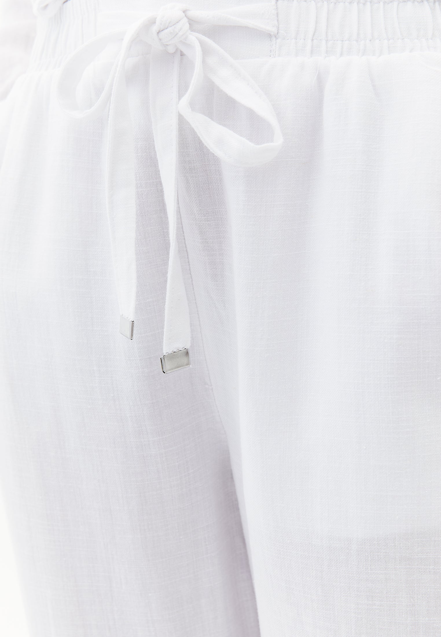Elastic Carrot Fit Trousers - WHITE