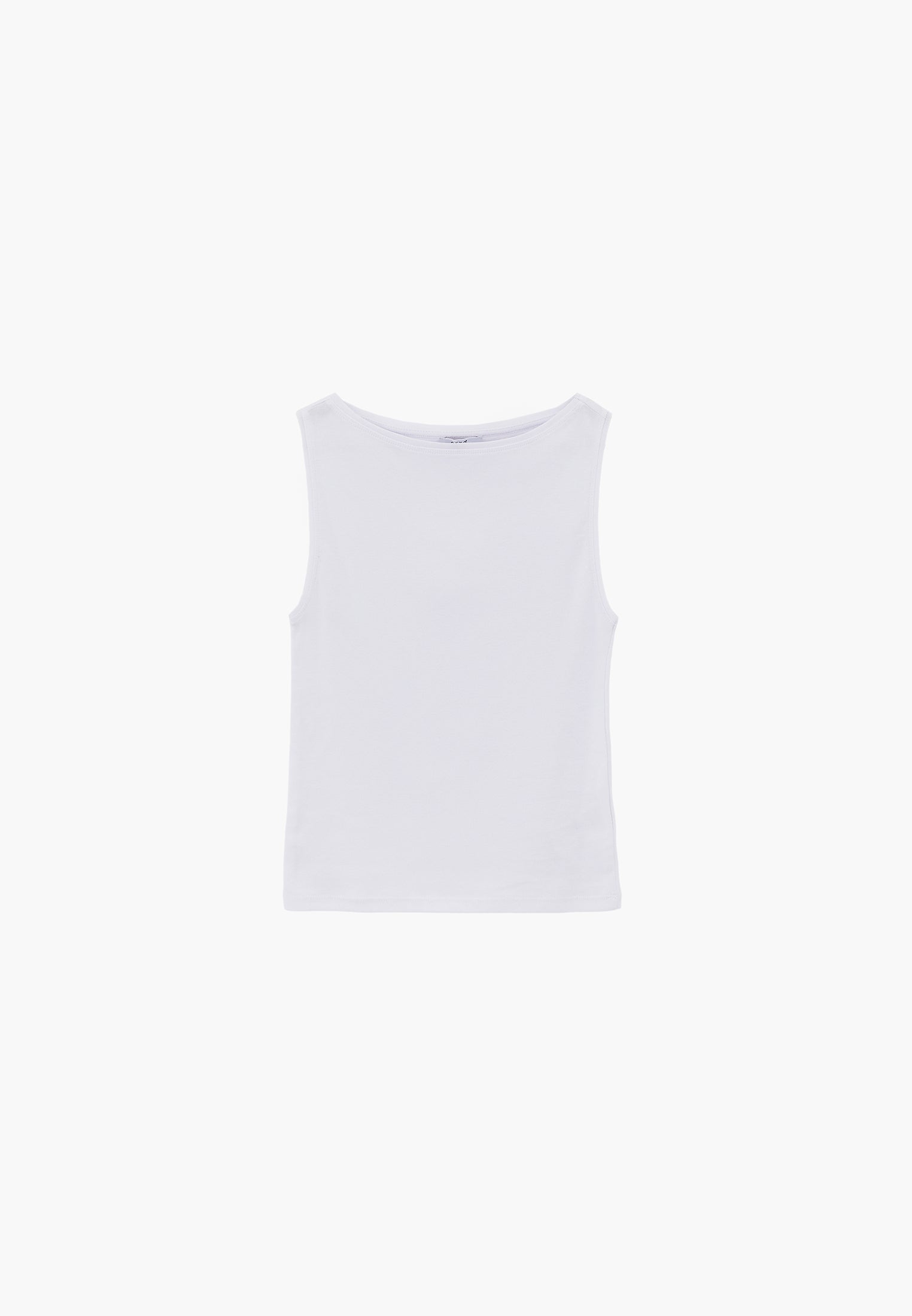 Boat Neck Tank Top - WHITE