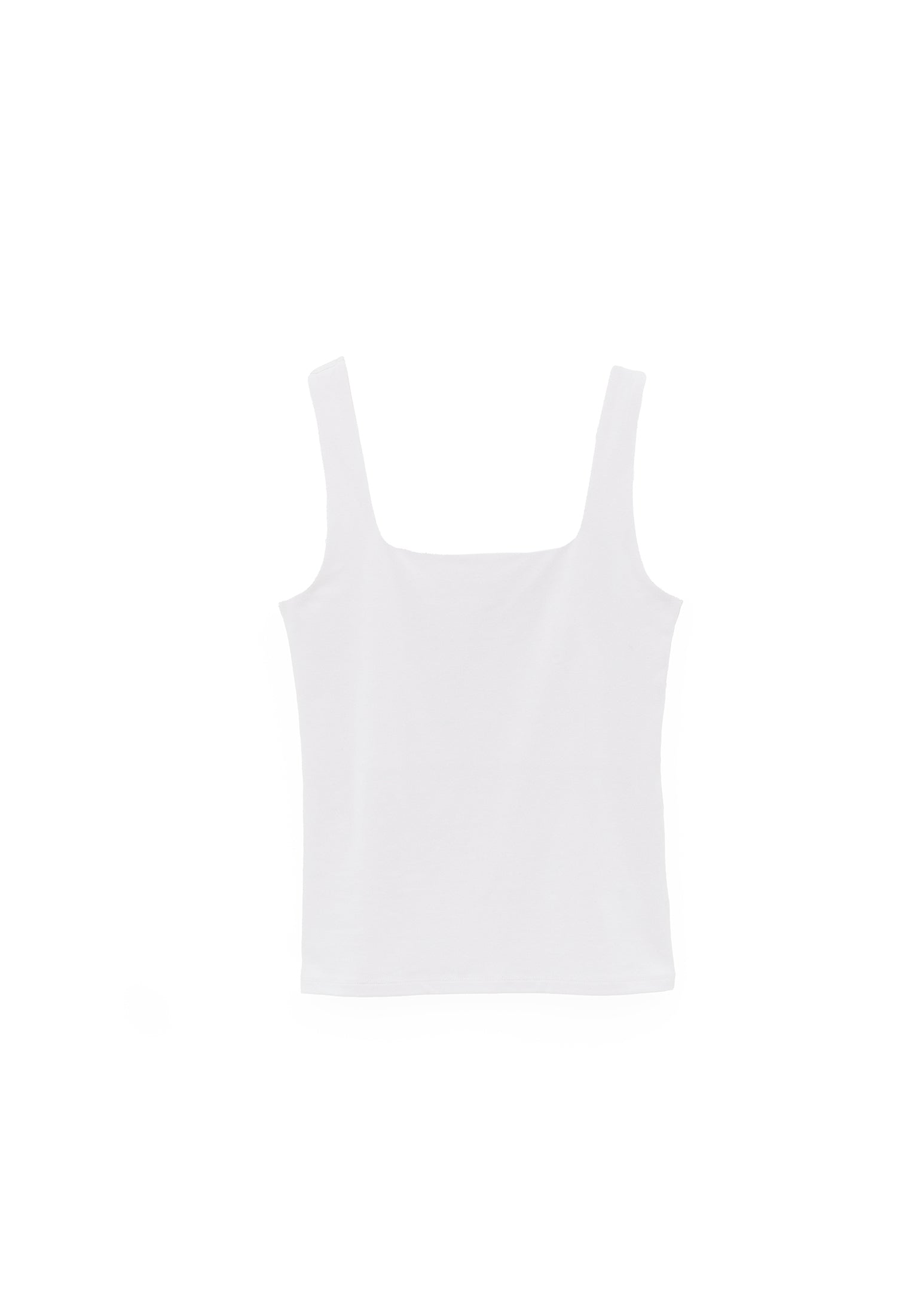 Square Neck Bodycon Tank Top - WHITE