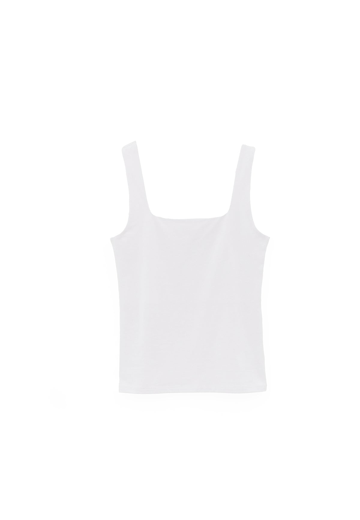 Square Neck Bodycon Tank Top - WHITE