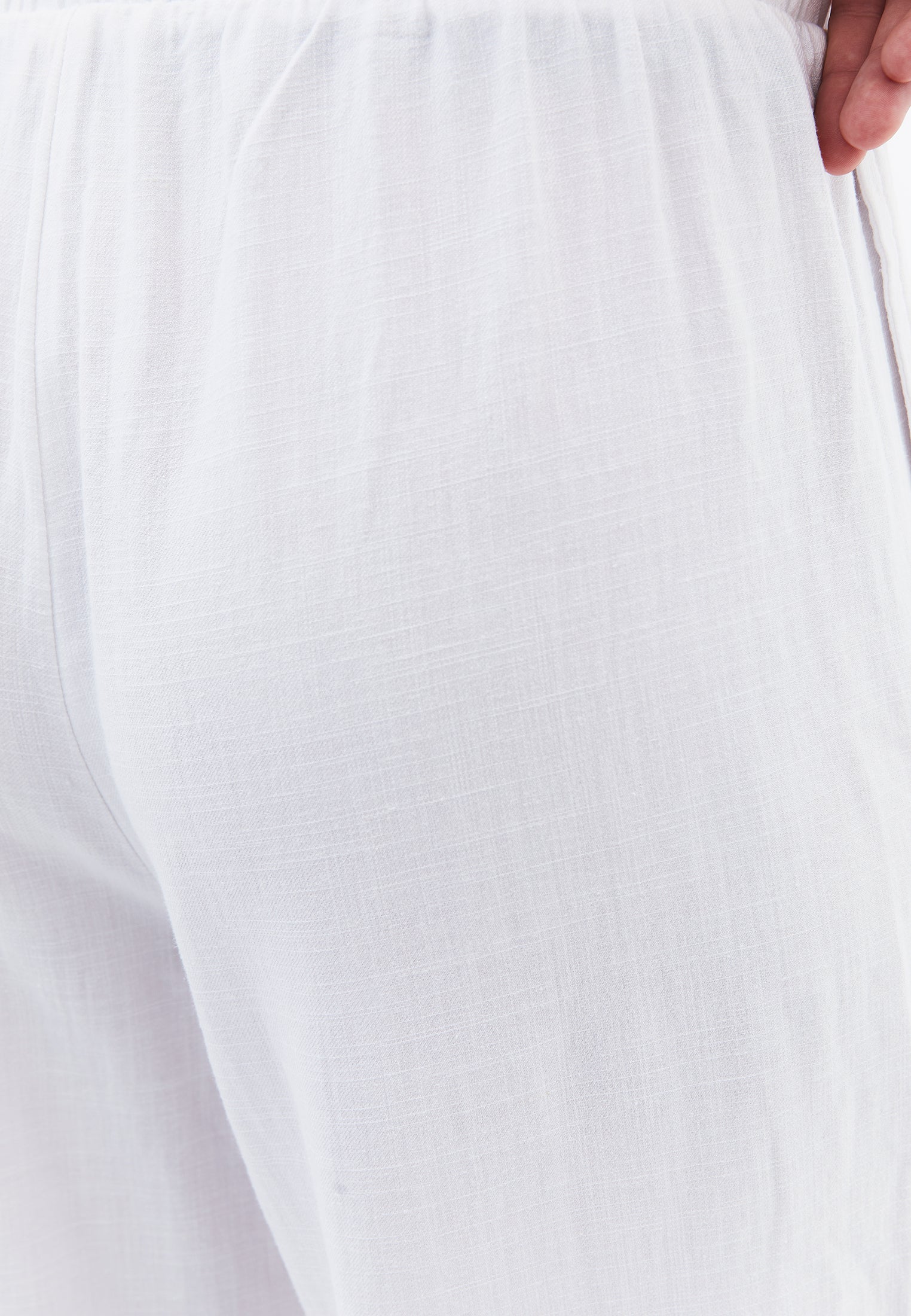 High Waist Wide Leg Pants - WHITE